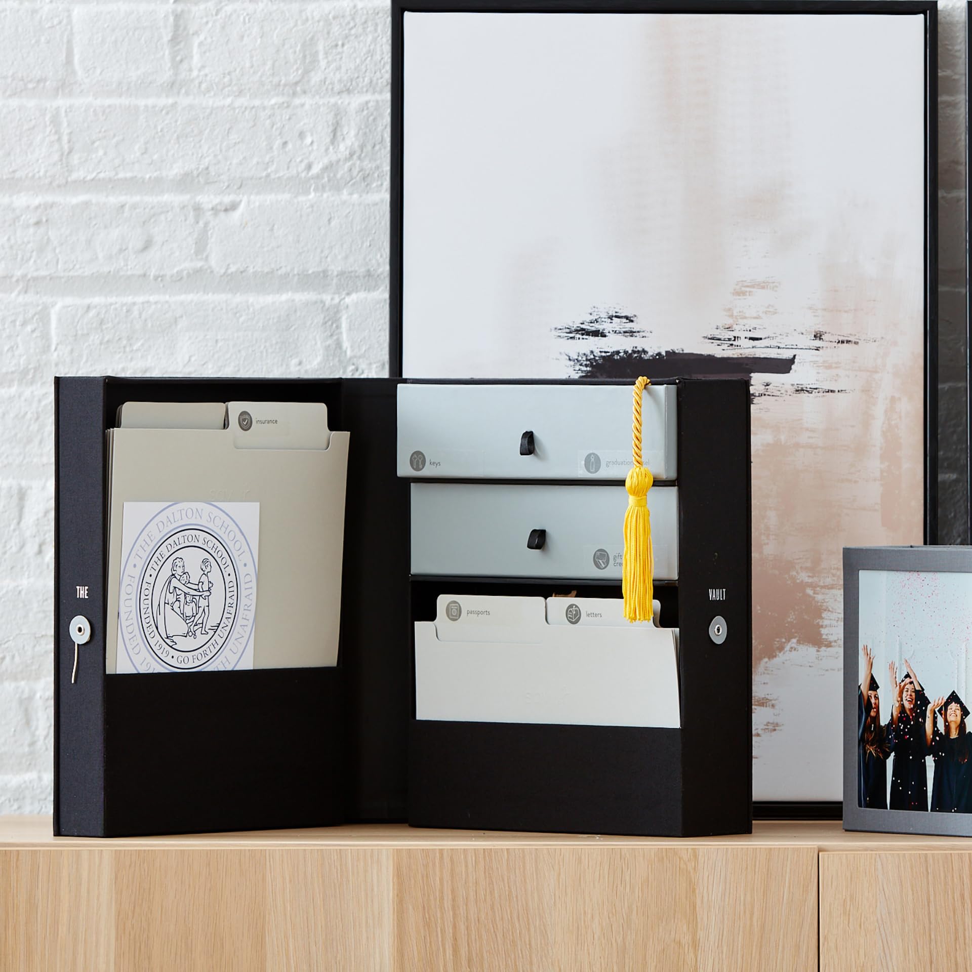 Premium All-in-One Desk Organizer in Midnight Black - Organize Files, Documents, Stationery & Office Supplies - Perfect for Home Office, Workspace & Study Desk Organization