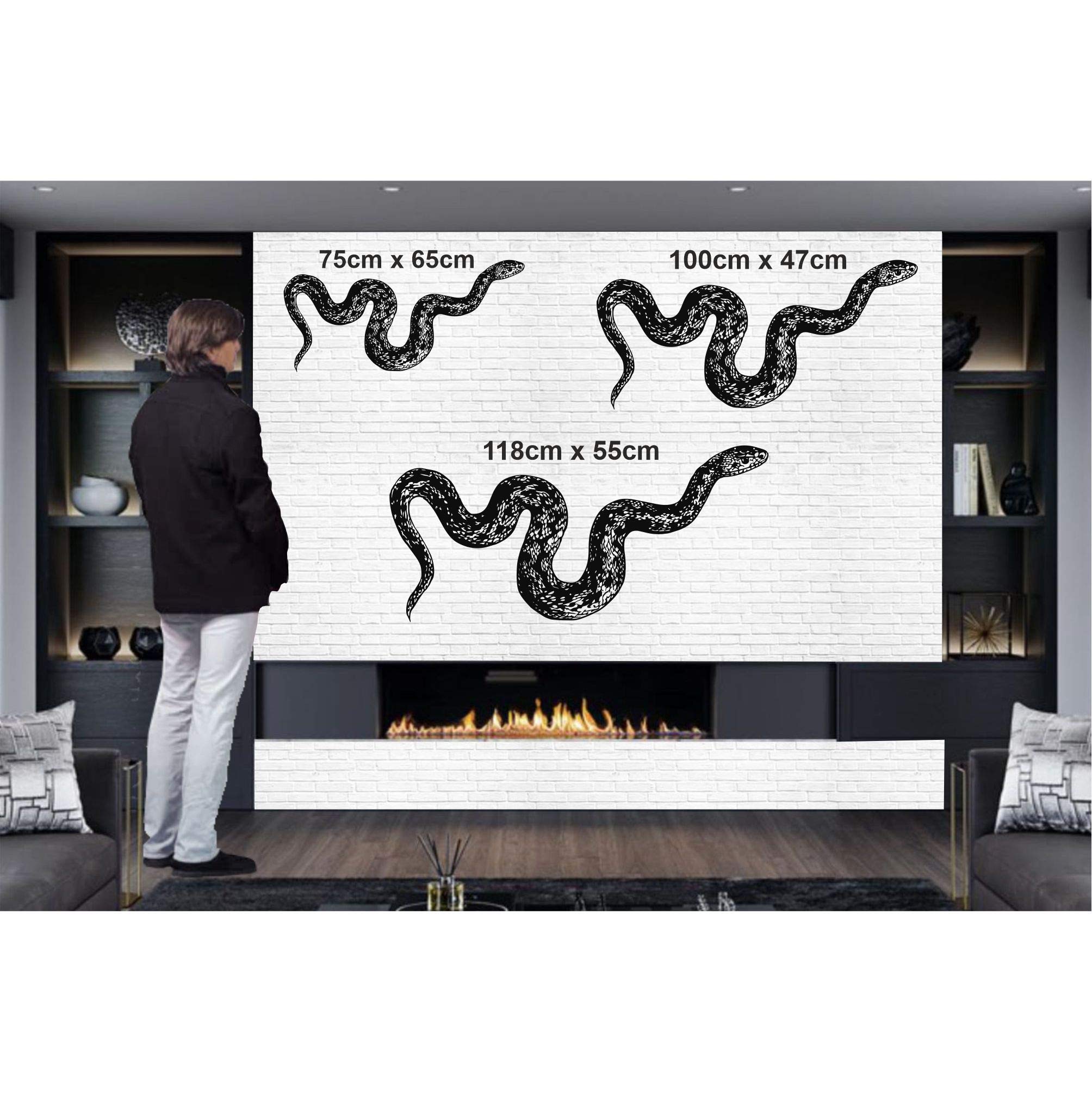 DEKADRON Metal Snake Wall Art Decor - 30