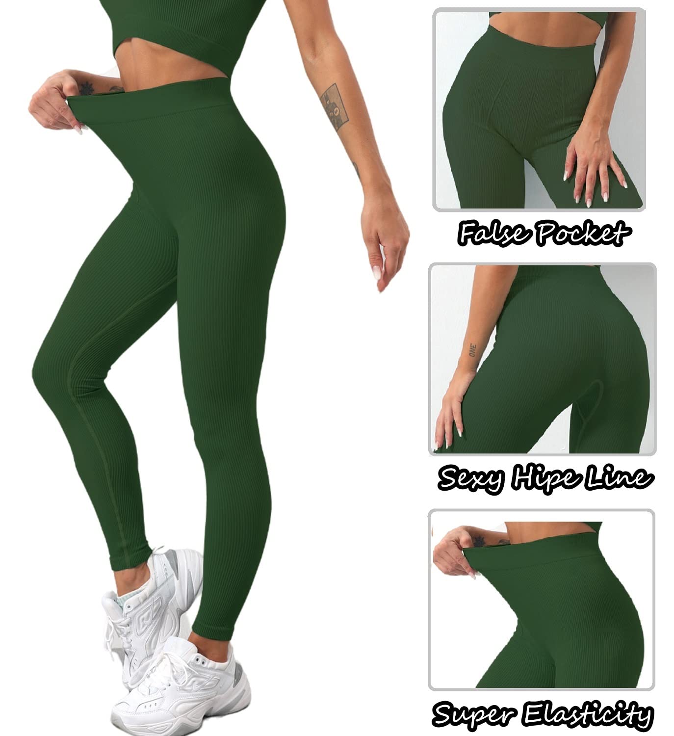 Niyokki Women's 2-Piece Workout Set - Sexy Summer Sports Bra & Crossover Shorts Matching Gym Outfit for Yoga, Running & Fitness Training