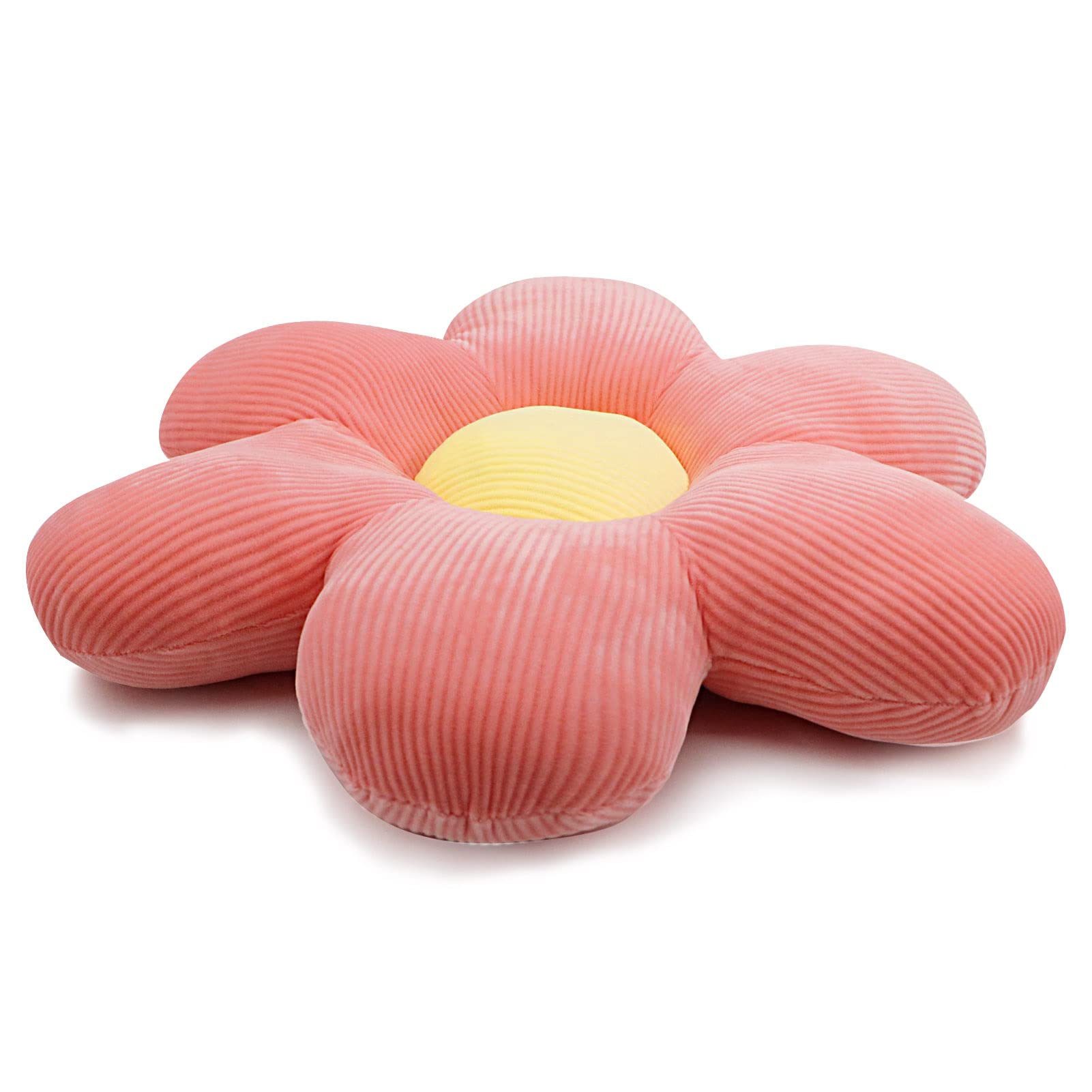 **Kawaii Fluffy Daisy Flower Pillow - Soft Decorative Throw Cushion for Sofa, Floor, Chair (35-40cm/13.8-15.7in) - Perfect for Girls Room, Bedroom Decor & Cozy Reading Nook**