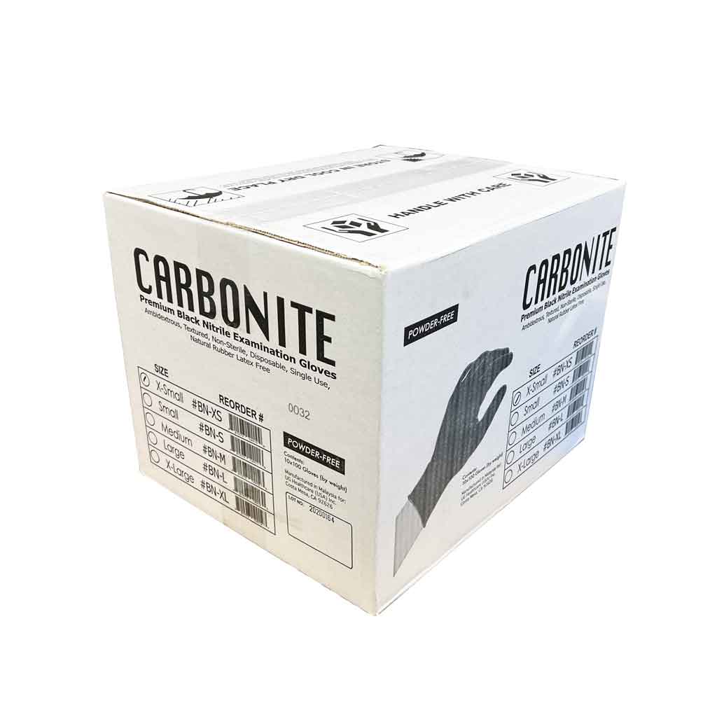 Premium Carbonite 5mil Nitrile Gloves Powder-Free XL (100 Count) - Disposable Protective Gloves for Medical, Food Service & Cleaning - Latex-Free, Durable & Comfortable for Healthcare, Kitchen & Industrial Use