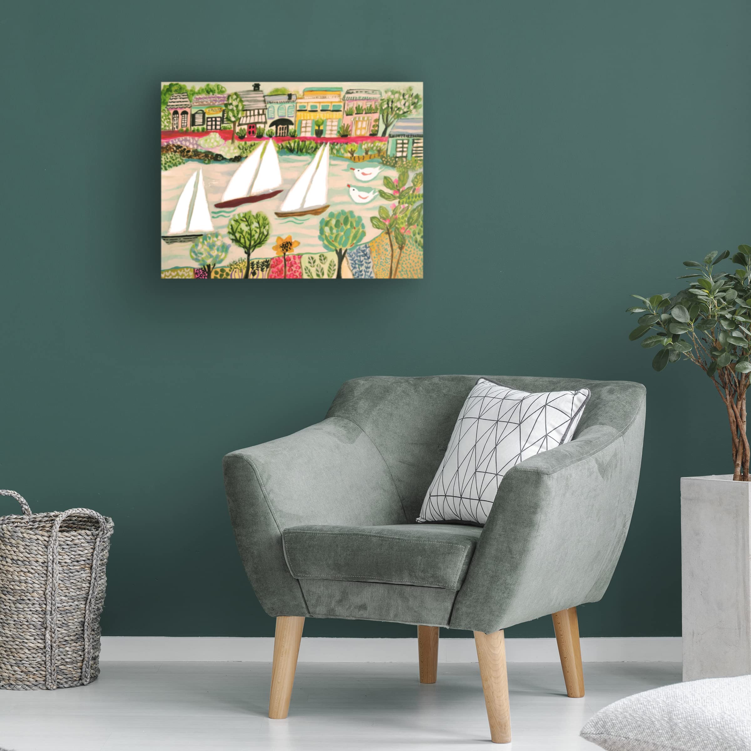 Karen Fields 'Smooth Sailing I' Canvas Wall Art Print - Nautical Beach Decor for Living Room, Bedroom & Office - Premium Trademark Fine Art Collection