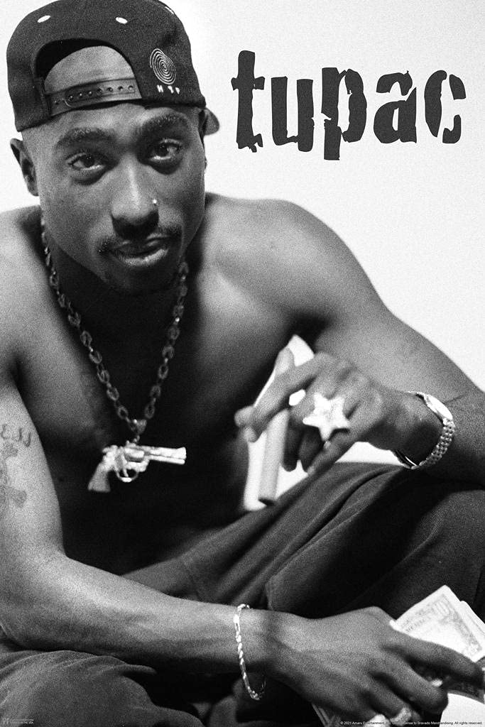 Vintage 2Pac Smoking Blunt Poster - 36x54 Inch Laminated Tupac Wall Art for Room Decor, 90s Hip Hop Memorabilia, Rap Music Merchandise & Large Dry Erase Sign | Perfect for Bedroom, Office, or Man Cave Aesthetic