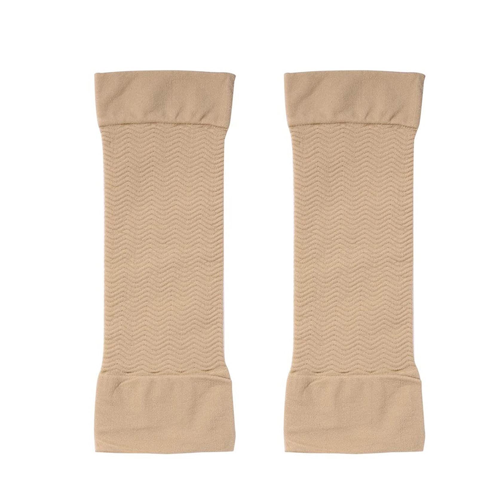 Zerlibeaful Arm Slimming Compression Sleeves for Women - 1 Pair Upper Arm Shaper to Tone & Shape Arms (Beige, One Size) - Perfect for Workouts, Yoga, and Everyday Wear