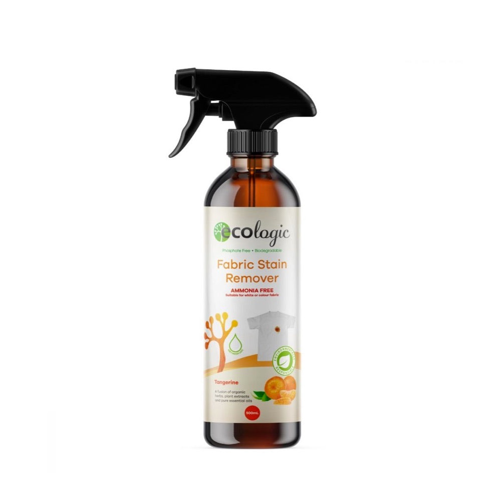 ECOLOGIC Fabric Stain Remover - Natural Tangerine Scent, 500ml | Effective for Clothes, Upholstery & Carpet Cleaning | Eco-Friendly Laundry Solution