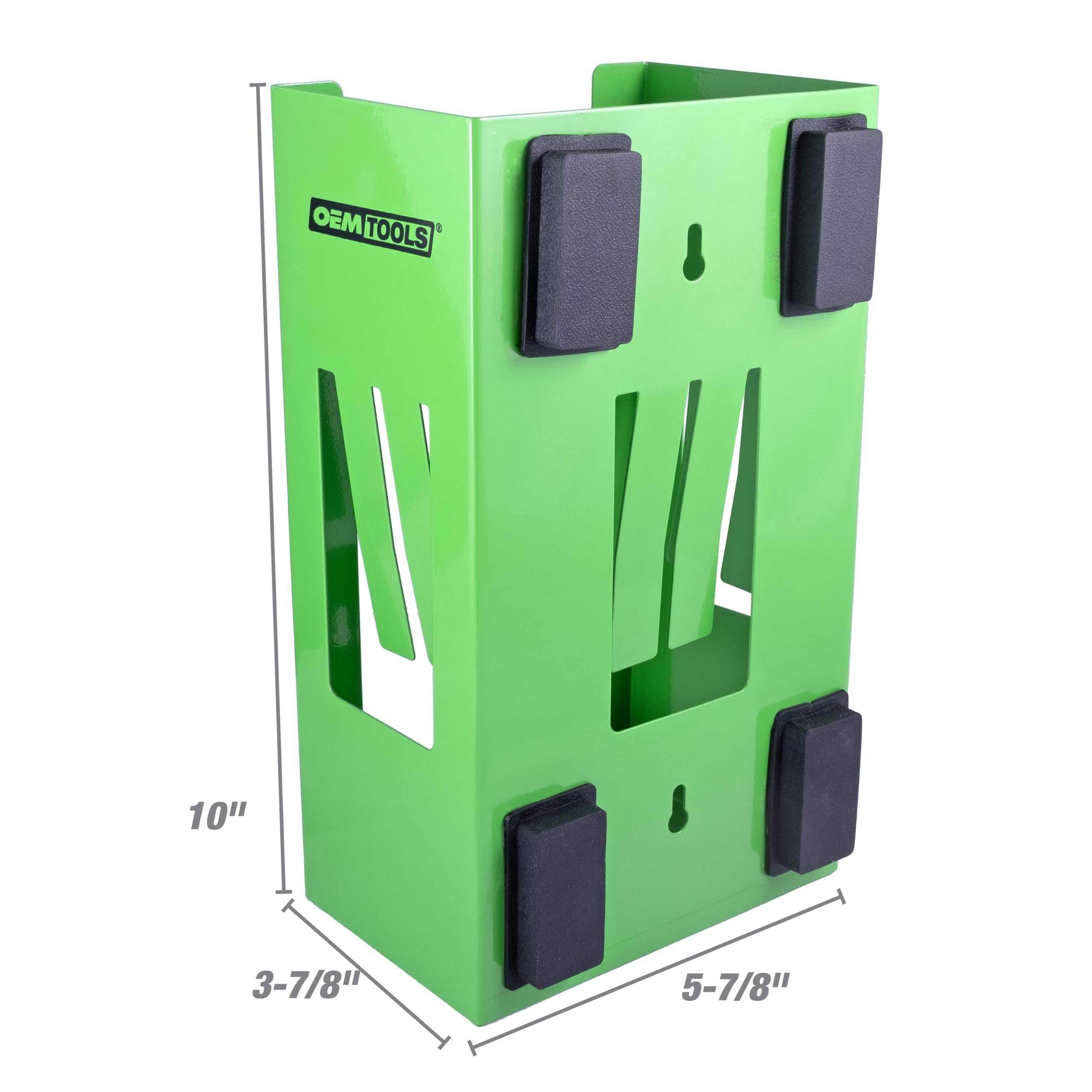 OEMTOOLS 24945 Magnetic Glove Dispenser - Wall Mount Disposable Gloves Box Holder for Kitchen, Workshop & Medical Use - Green Glove Organizer for Easy Access & Sanitation