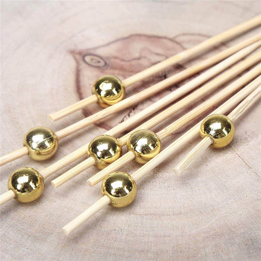Natural Bamboo Skewers 12cm - Cocktail Sticks & Swizzle Picks for Fruit, Sandwiches, BBQ Snacks, Coffee & Drink Stirring - Perfect for Parties, Picnics & Home Entertaining