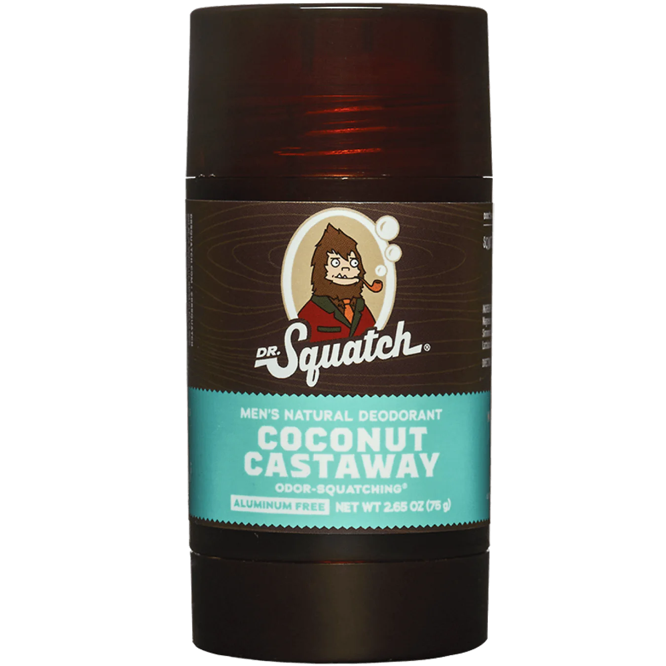 Dr. Squatch Coconut Castaway Natural Deodorant for Men - Long-Lasting Odor Protection, Aluminum-Free, Fresh Coconut Scent - Perfect for Outdoor Activities, Gym & Travel