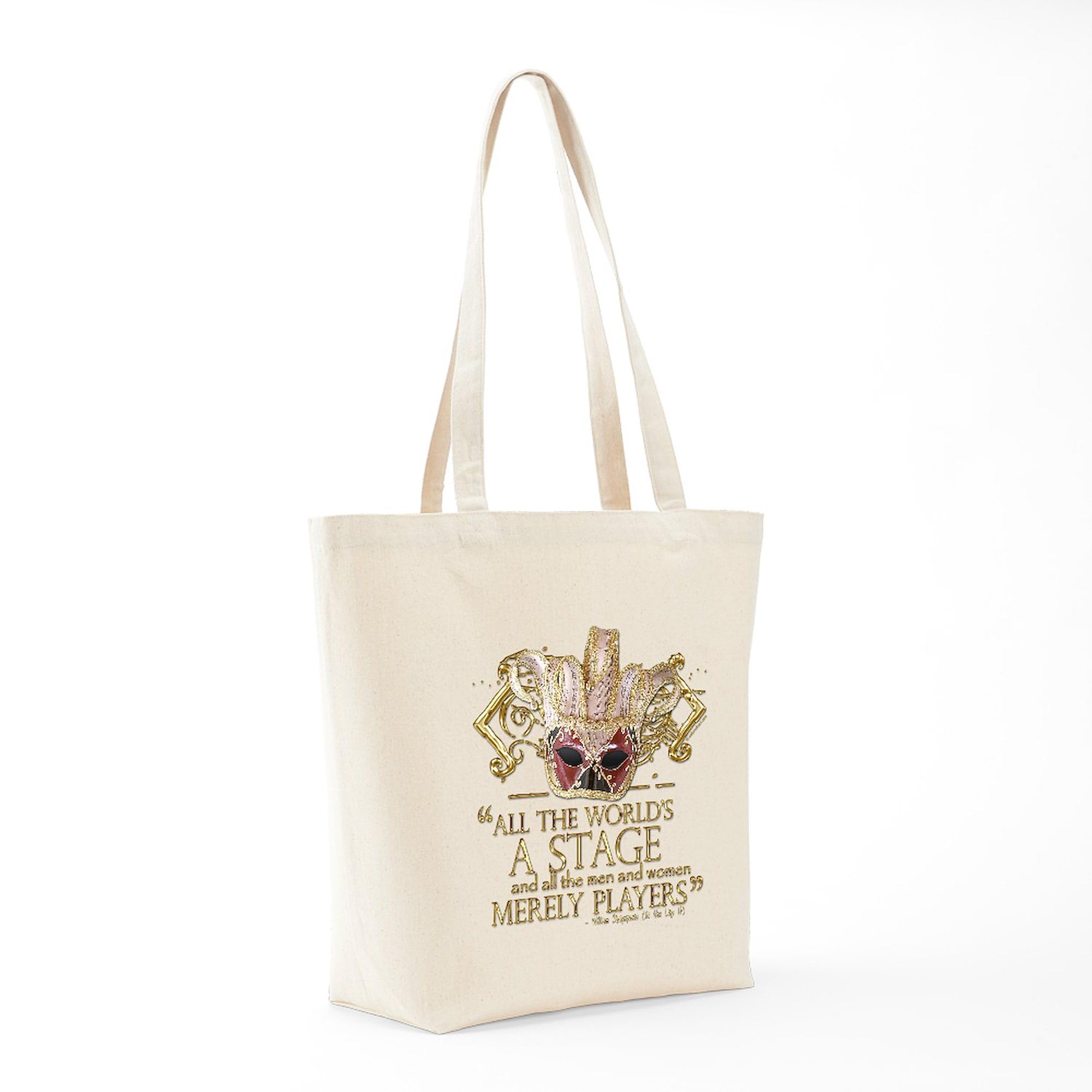 Shakespeare As You Like It Quote Tote Bag - Natural Canvas Reusable Grocery Shopping Bag for Book Lovers & Literary Gifts