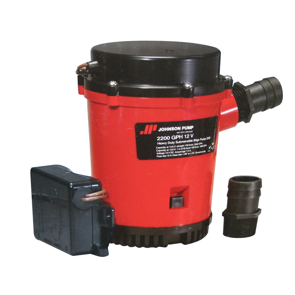 Johnson Pump 2200GPH Ultima Combo Auto Bilge Pump - High Performance Marine Water Pump for Boats, Yachts & Watercraft - Ideal for Emergency Flood Control & Bilge Water Removal
