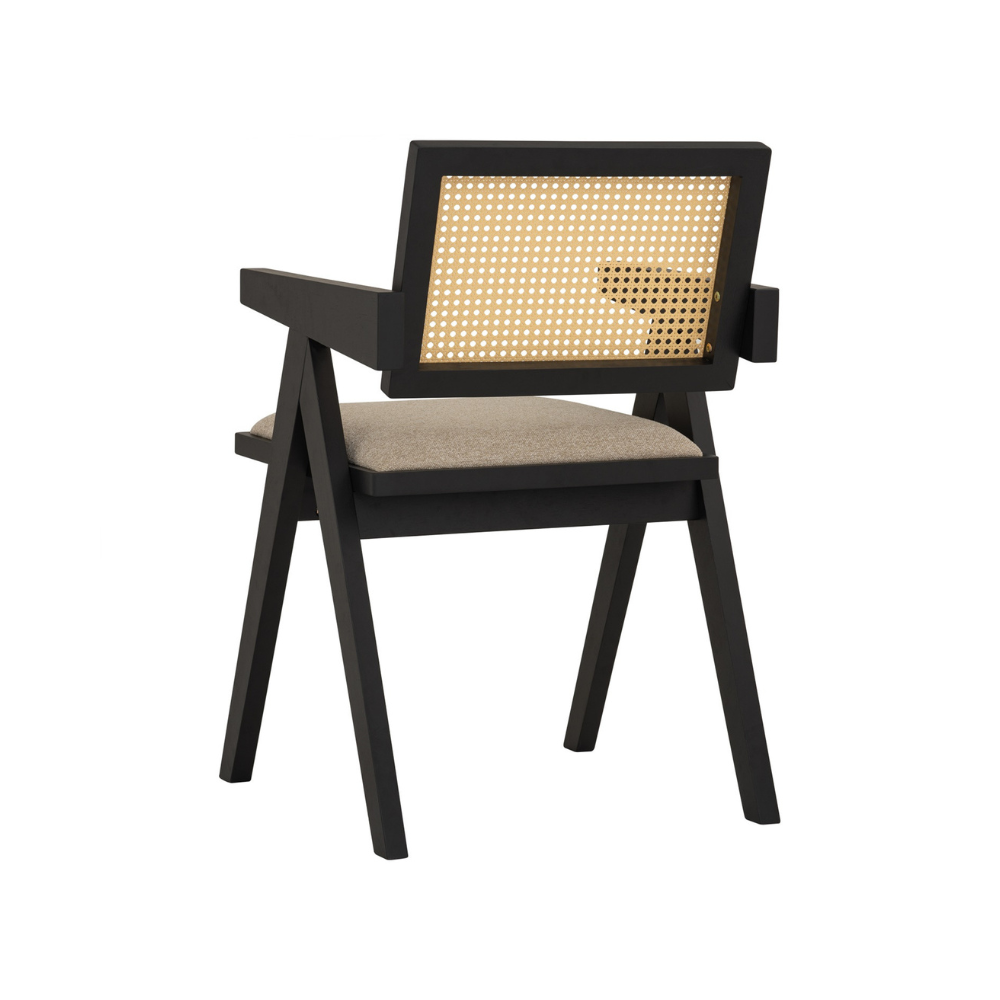 KAIRI Modern Dining Chair - Black Rattan Weave Design for Kitchen, Dining Room & Outdoor Patio - Comfortable & Stylish Seating Solution