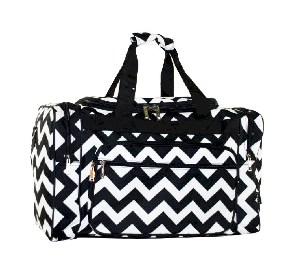 LD Bags Chevron Black Duffle Gym Bag 20