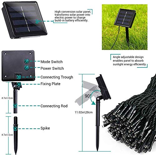 Solar Fairy Lights 7M 50 LED - Waterproof Outdoor Christmas String Lights for Garden, Wedding, Party Decor