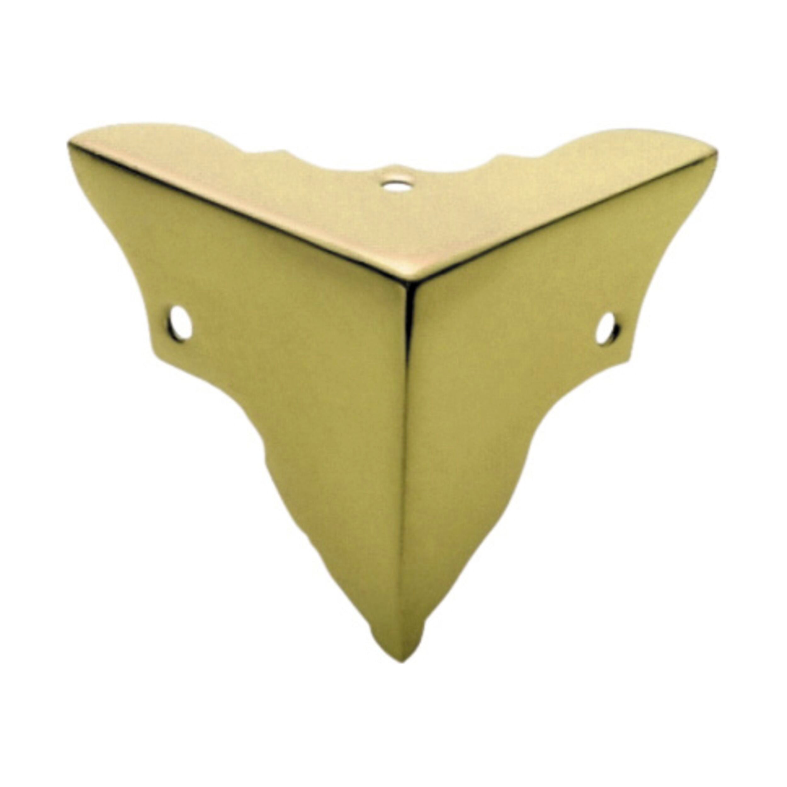 3861 Box Corner Sheet Brass Large Polished Brass H40xW47mm - Decorative Hardware for Furniture, Cabinets & DIY Projects