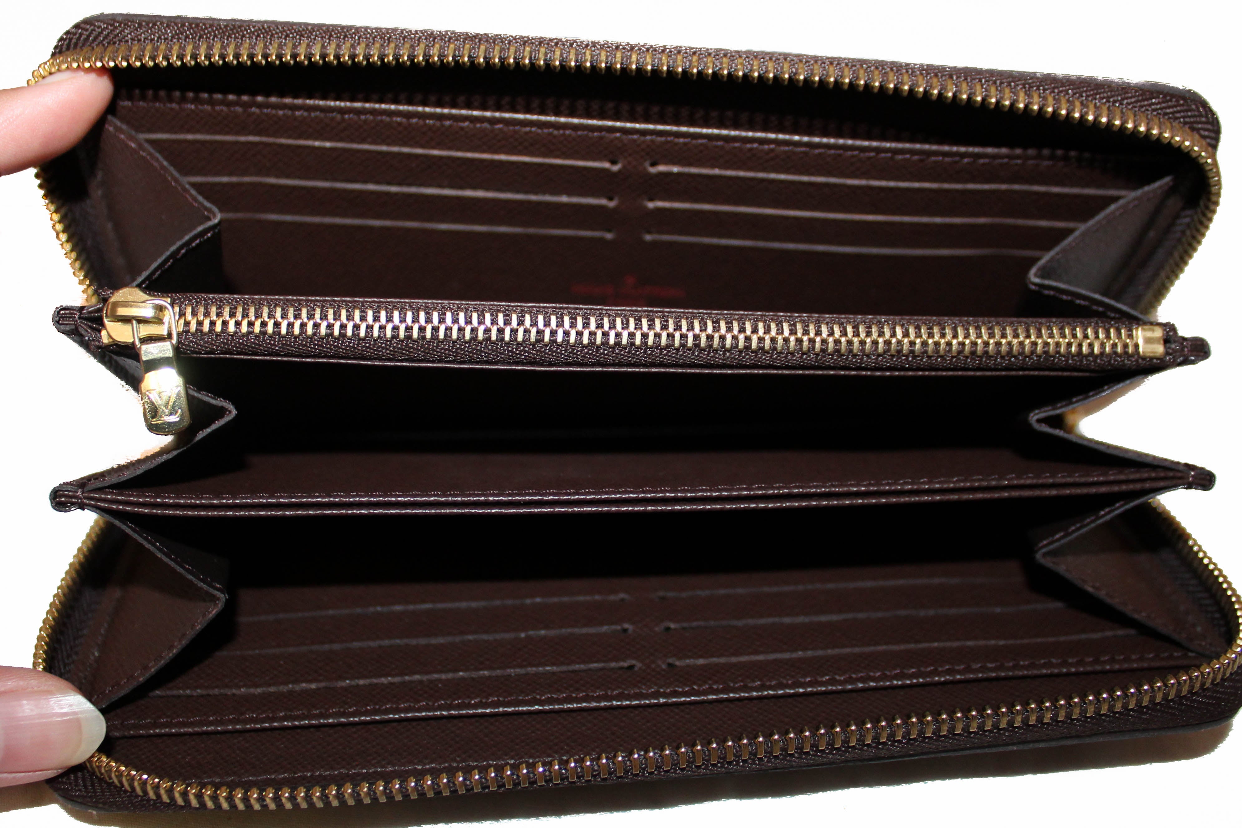 Authentic Louis Vuitton Damier Ebene Zippy Wallet for Women & Men - Luxury Leather Card Holder with Multiple Card Slots & Coin Pocket - Perfect for Travel, Business & Everyday Use