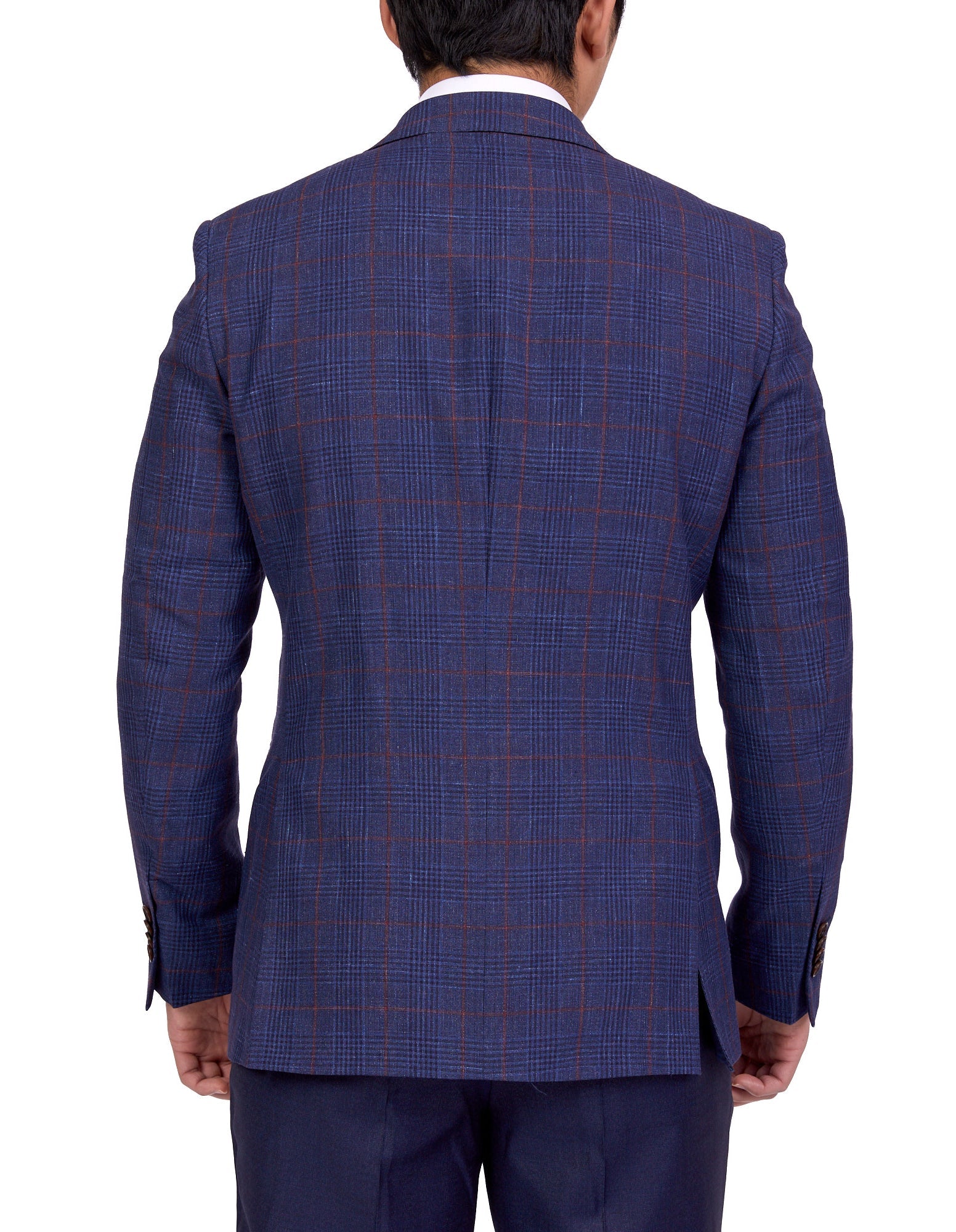 Henry Sartorial Carlton Blended Linen Blazer for Men - Navy/Red Stripe - Lightweight Summer Business Casual Jacket - Perfect for Weddings, Office & Outdoor Events (Size Large)