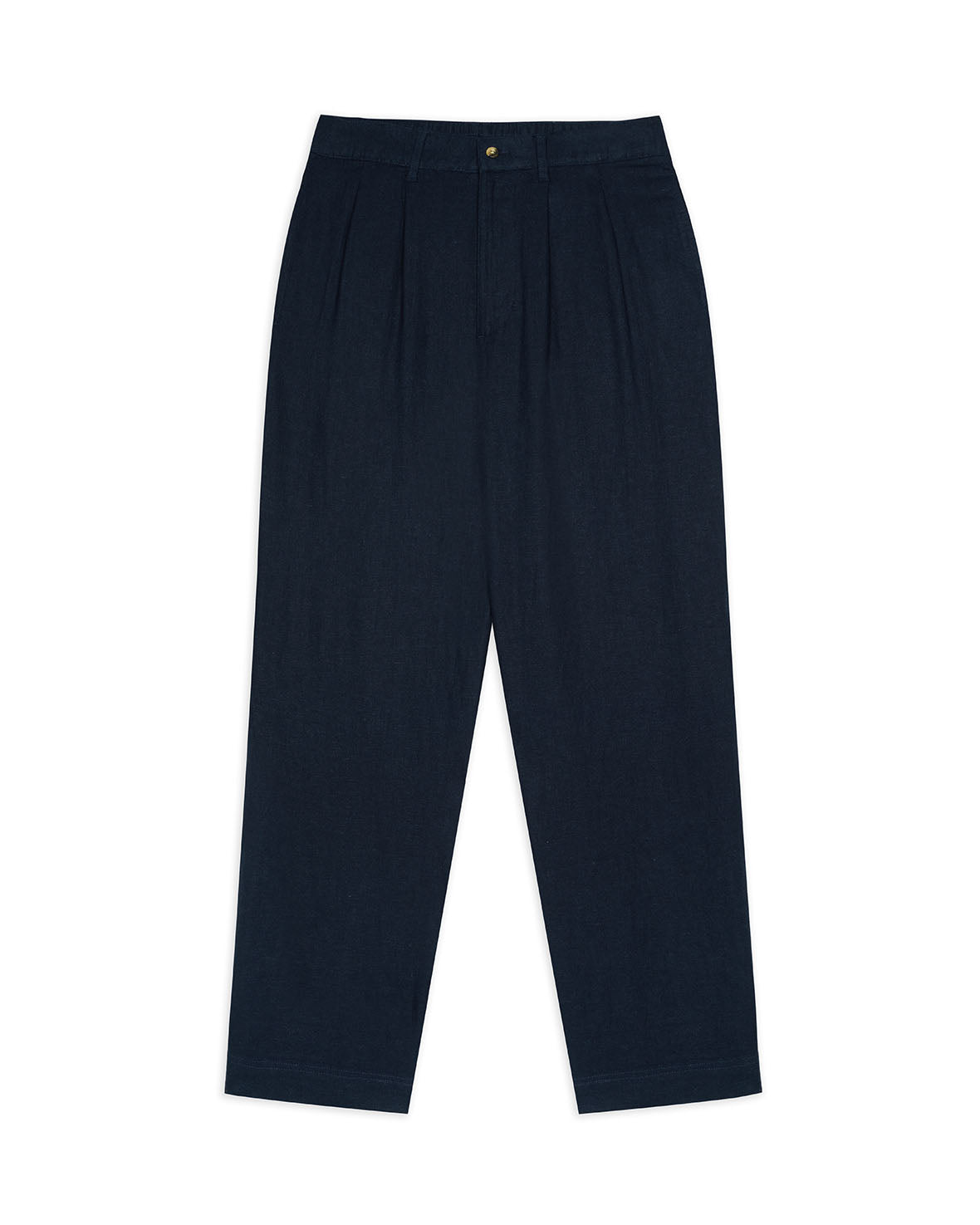 Premium Linen Blend Relaxed Trousers for Women - Comfortable Casual Pants in Navy Blue | Perfect for Summer, Travel & Lounge Wear