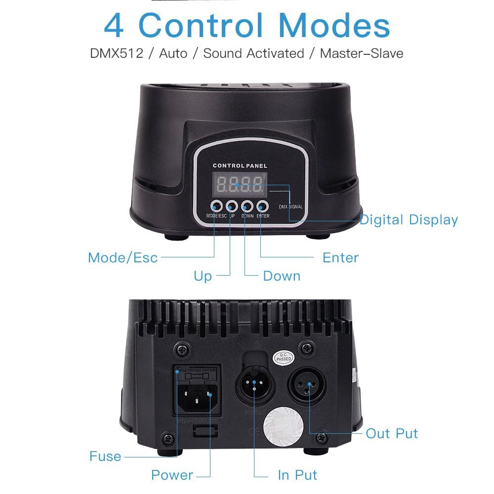 BETOPPER RGBW Moving Head DJ Lights - 7x8W 4 Pack Sound Activated & DMX Lighting for Stage, Party, Live Shows, Bar, Disco - Perfect for Nightclubs, Wedding Receptions & Concert Lighting Effects