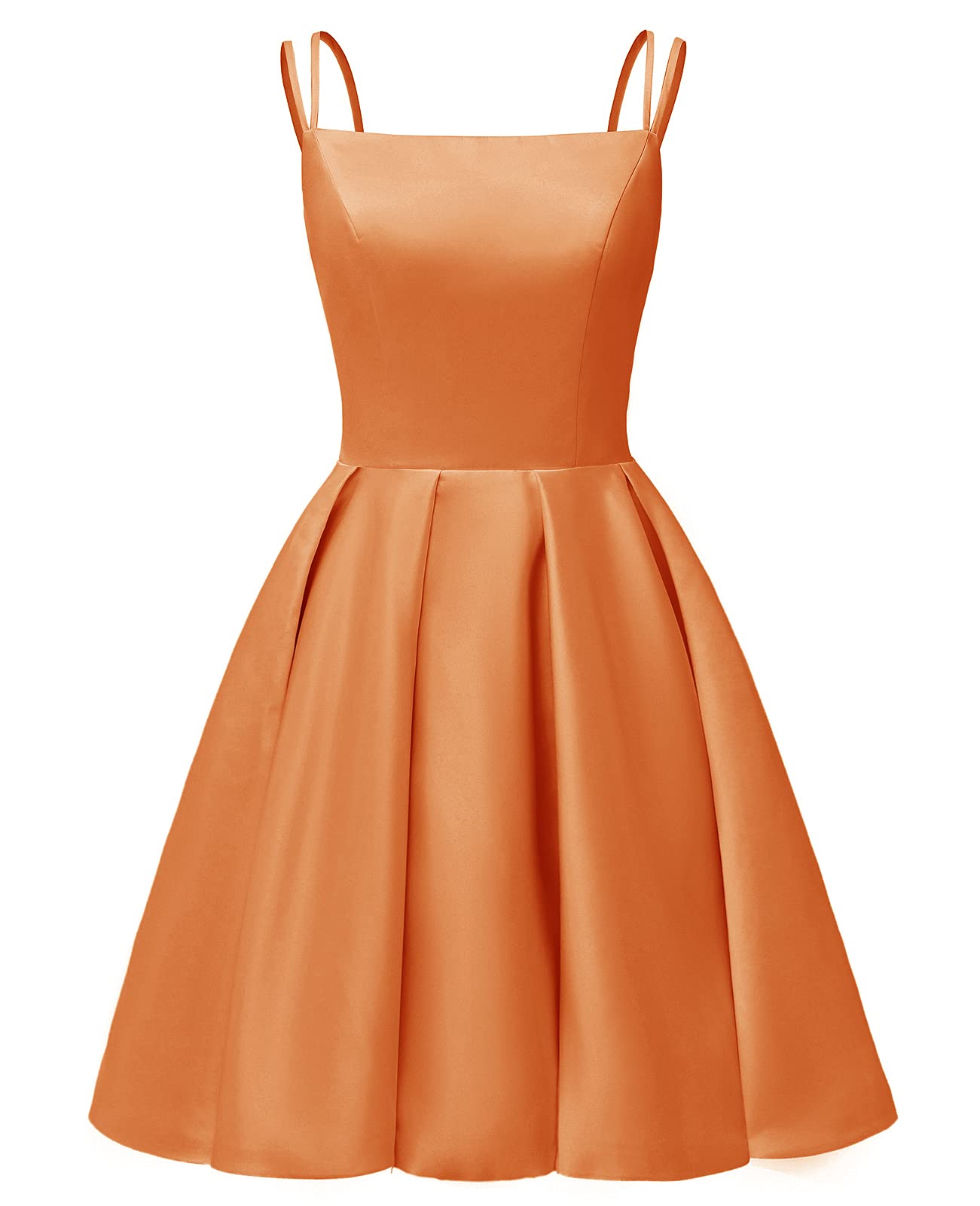 Square Neck Satin Prom Dress with Pockets - Homecoming & Formal Events