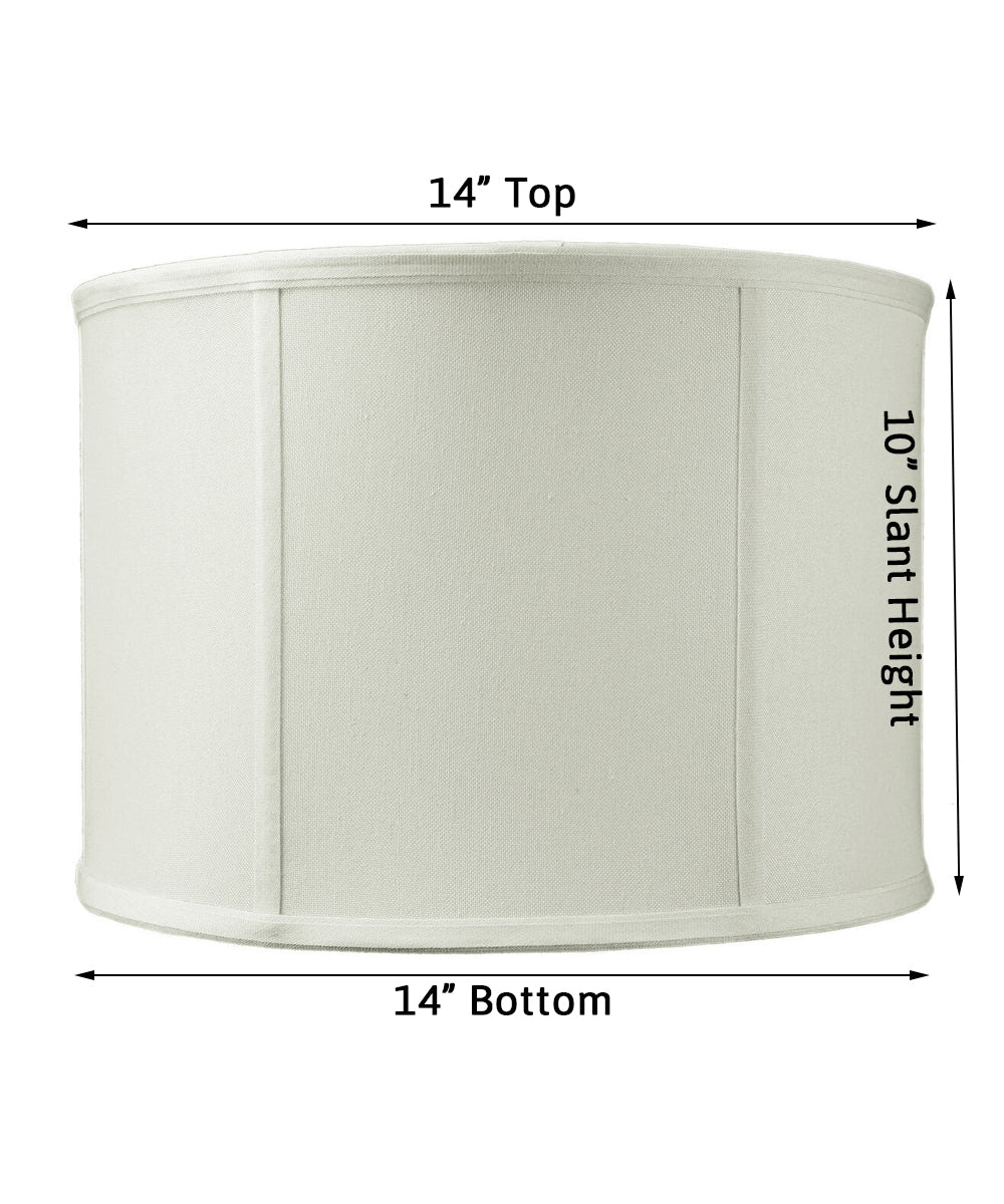 14W x 10H Drum Lamp Shade - Premium Light Oatmeal Linen Fabric - Perfect for Bedroom, Living Room & Office Lighting Decor