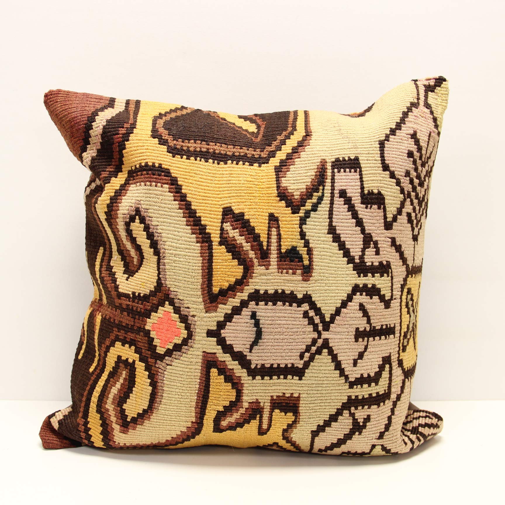 20x20 Inch Kilim Throw Pillow Cover - Boho Home Decor for Living Room, Bedroom & Sofa - Stylish Cushion Cover for Bohemian & Farmhouse Decor