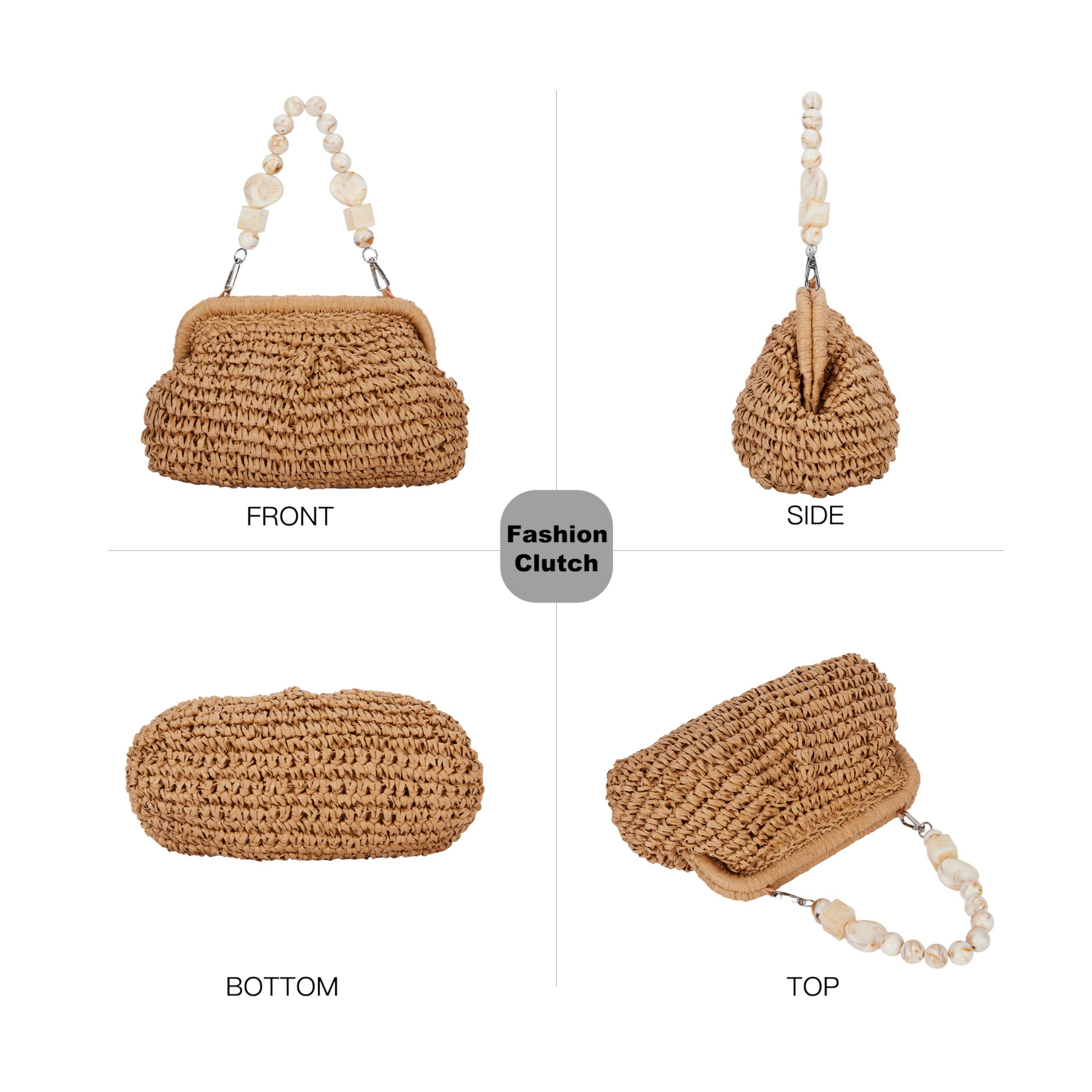 Stylish Woven Straw Handbags for Women - Casual Crossbody Clutch Purse for Summer, Beach, and Party Outfits | Perfect for Vacations, Weddings, and Boho Fashion