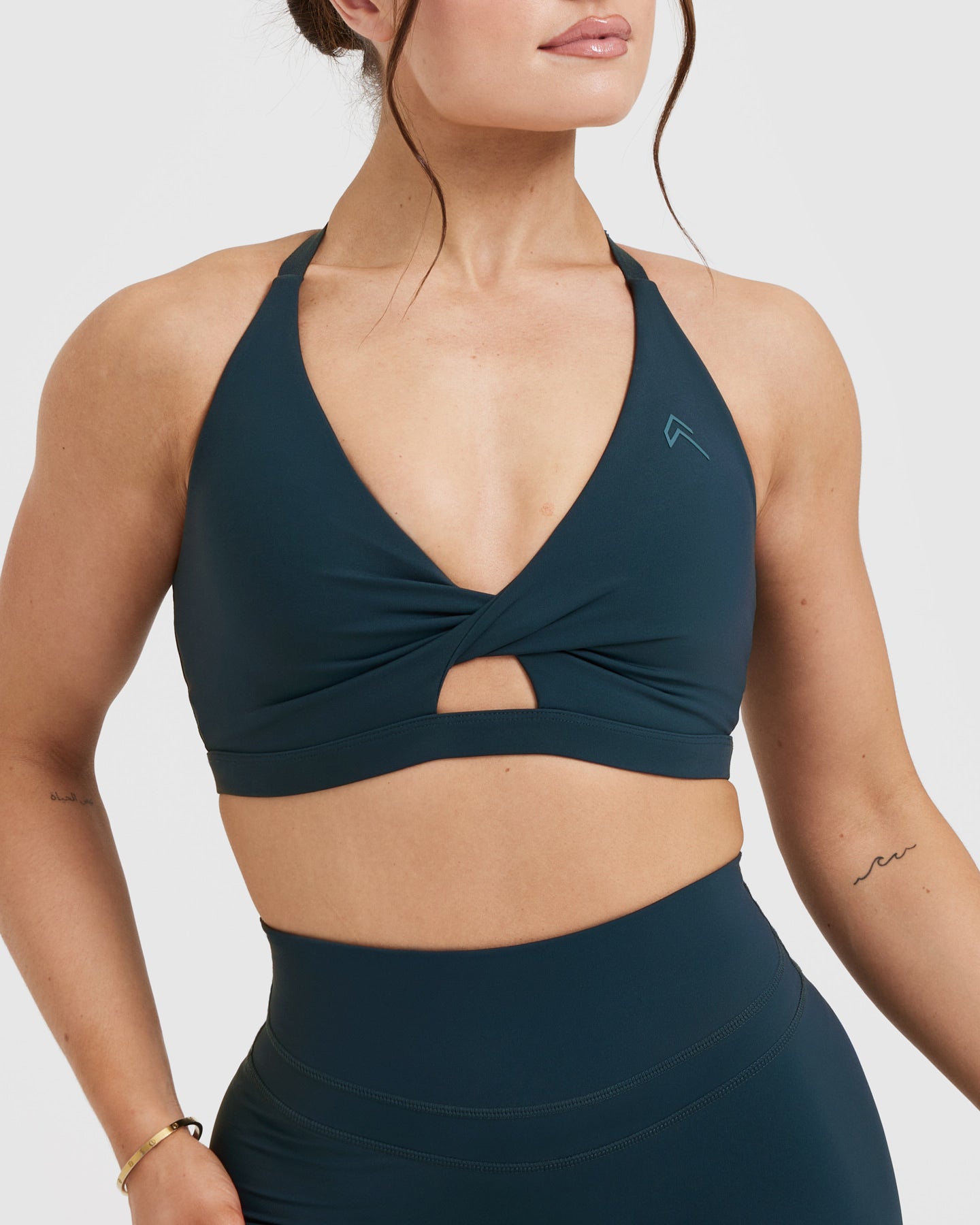 High Support Unified Twist Sports Bra for Women - Oil Blue | Yoga, Running, Gym & Workout Activewear