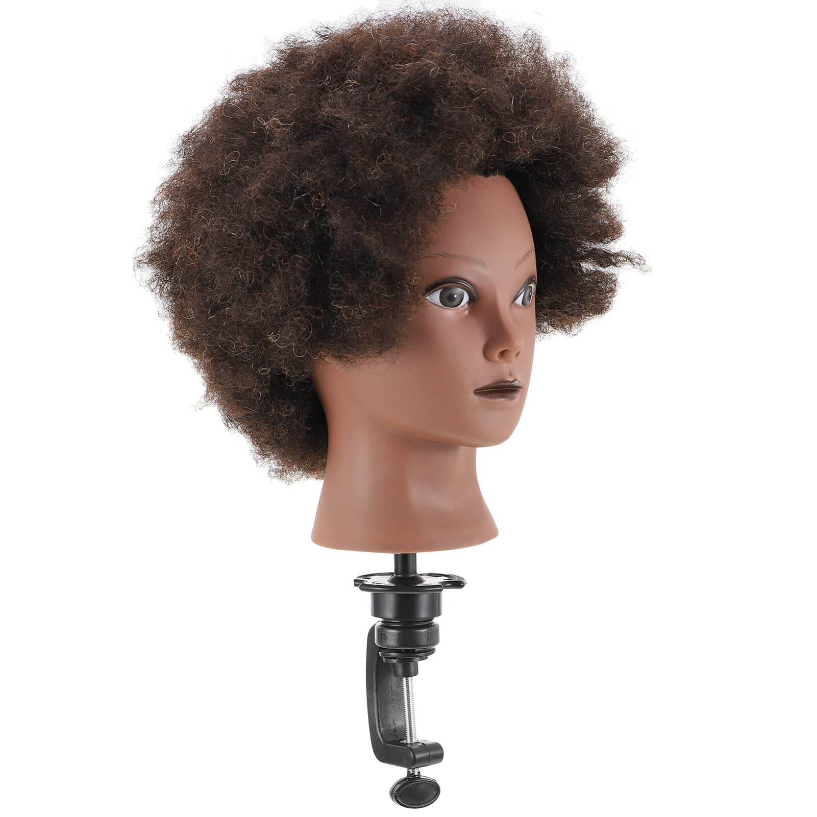 FRCOLOR 1pc Afro Hair Doll Head for Hair Styling Practice - Realistic Barber Training Mannequin Head for Men & Women - Perfect for Salon Practice, Cosmetology Students & Home Haircut Training