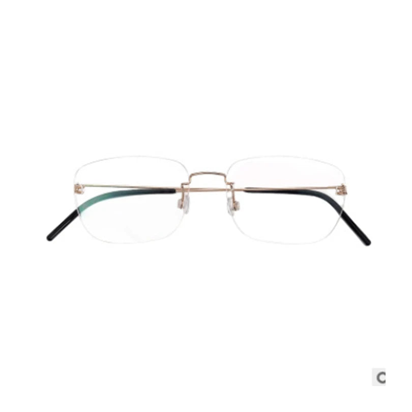 Aimee Unisex Rimless Square Titanium Eyeglasses - Lightweight Durable Frame for Men & Women - Perfect for Reading, Work, and Everyday Use