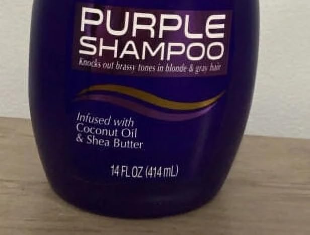 Salon Purple Shampoo for Blonde & Gray Hair - 14 Fl Oz, Paraben-Free with Coconut Oil & Shea Butter | Tones Brassiness & Enhances Shine for Color-Treated Hair