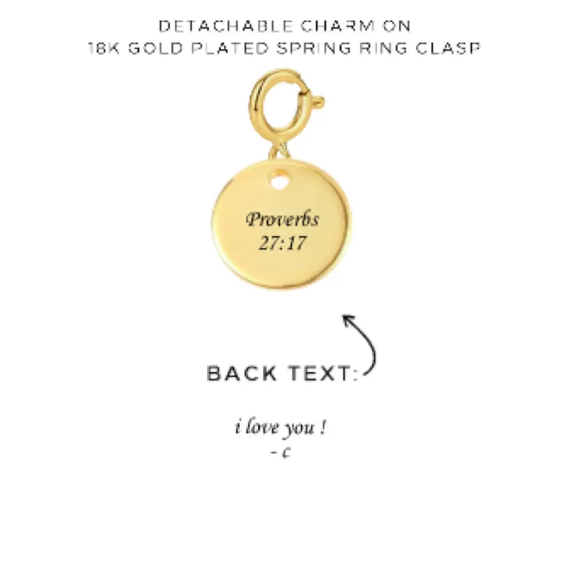 Personalized Engraved Charms with Detachable Clasp - Custom Name Jewelry Gift for Women - Perfect for Necklaces, Bracelets & Keychains - $12.00