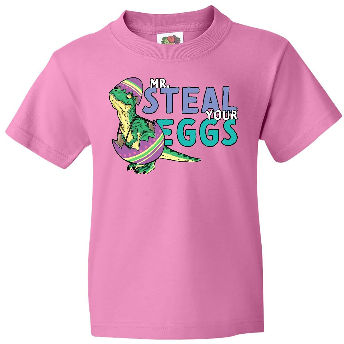 Inktastic Easter Baby T-Rex Disguised As Mr. Steal Your Eggs Youth T-Shirt - Cute Dinosaur Graphic Tee for Kids Easter Egg Hunt & Holiday Family Outfits
