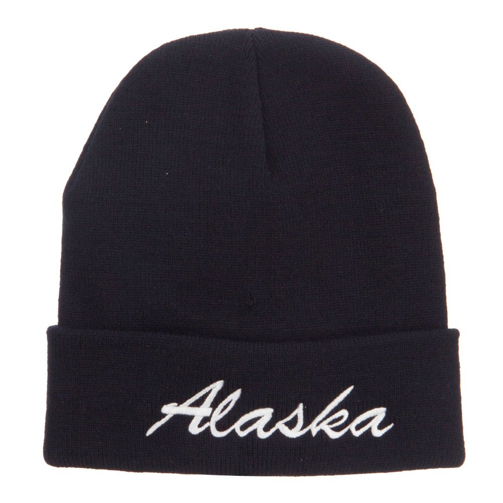 e4Hats.com Alaska Embroidered Cuff Long Knit Beanie - Warm Winter Hat for Men & Women - Perfect for Skiing, Snowboarding & Outdoor Adventures