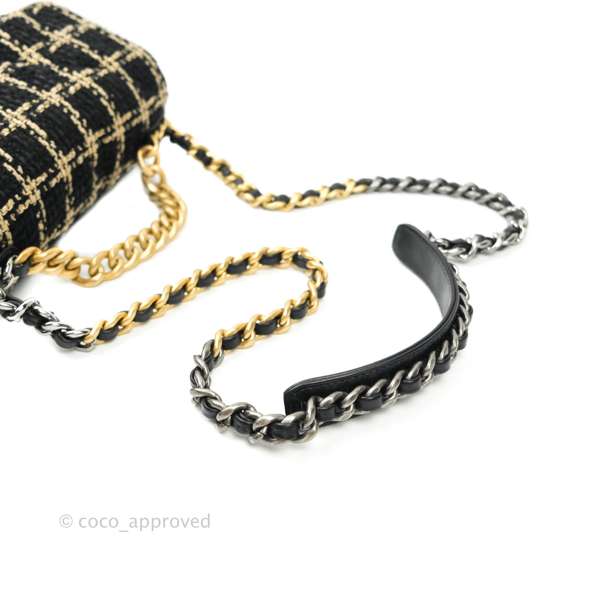 Chanel 19 Small Tweed Handbag in Black & Beige with Mixed Hardware - Luxury Crossbody Bag for Women, Perfect for Evening Events & Date Nights