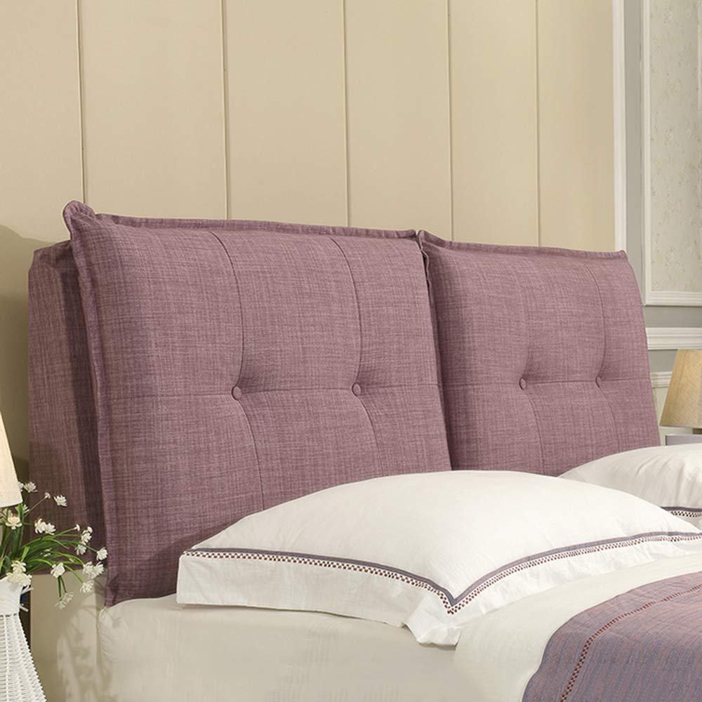 Upholstered Headboard for Bed - Soft Linen Fabric Wedge Headboard Cushion Pillow Backrest for Double & Single Beds - Perfect for Bedroom, Guest Room & Home Decor