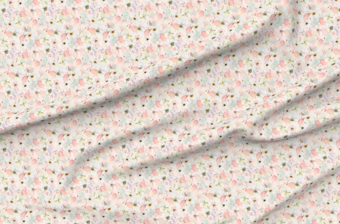 Floral Watercolor Pastel Botanical Printed Minky Fabric by The Yard - Soft & Durable for Sewing Baby Blankets, Quilt Backing, Plush Toys & DIY Crafts - Perfect for Nursery Decor & Spring Projects