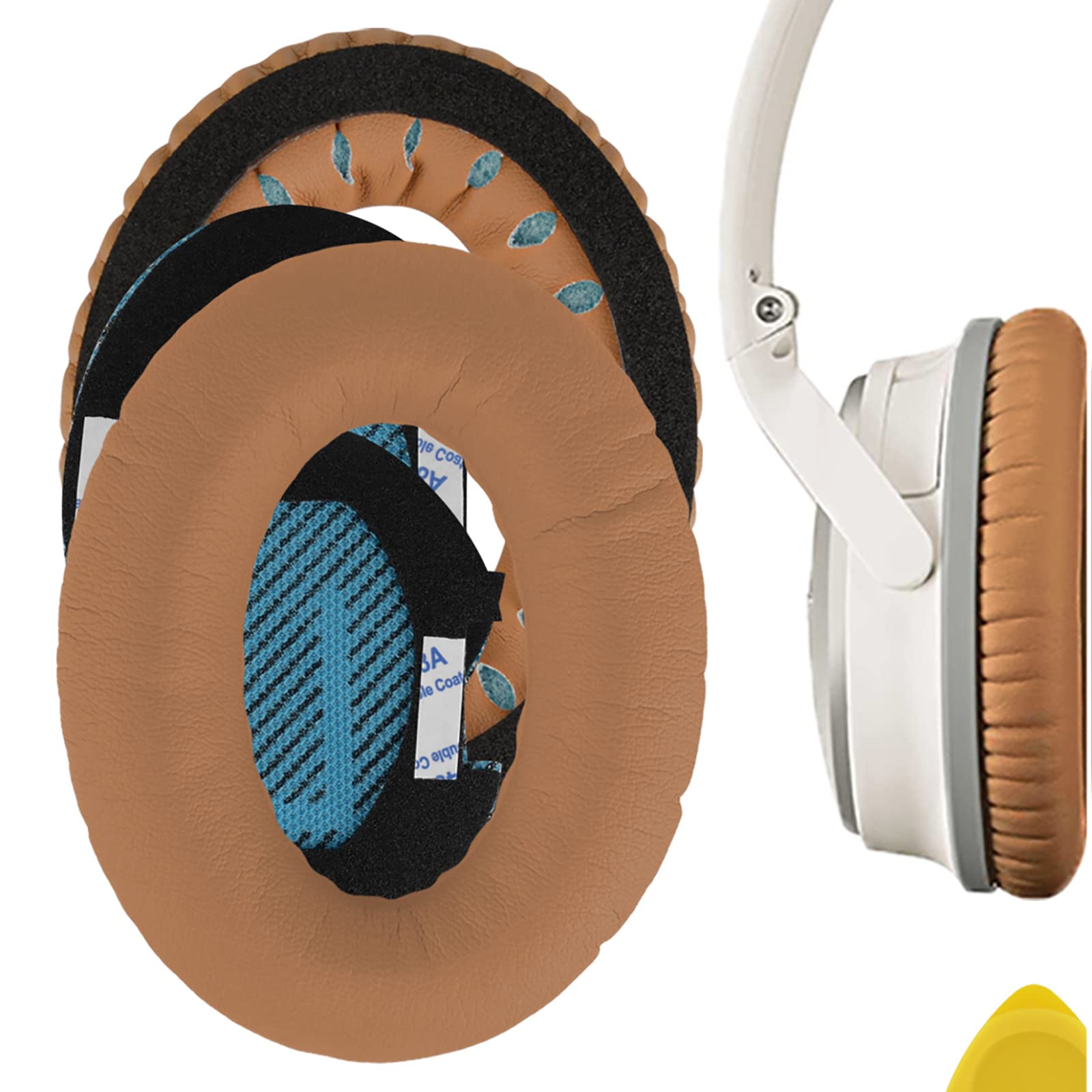 Geekria QuickFit Replacement Ear Pads for Bose QuietComfort 25 & QC25 Headphones - Premium SoundLink Around-Ear Cushions, Comfortable Earpads & Ear Cups Cover Repair Parts (Khaki) - Perfect for Travel, Office & Noise Cancellation
