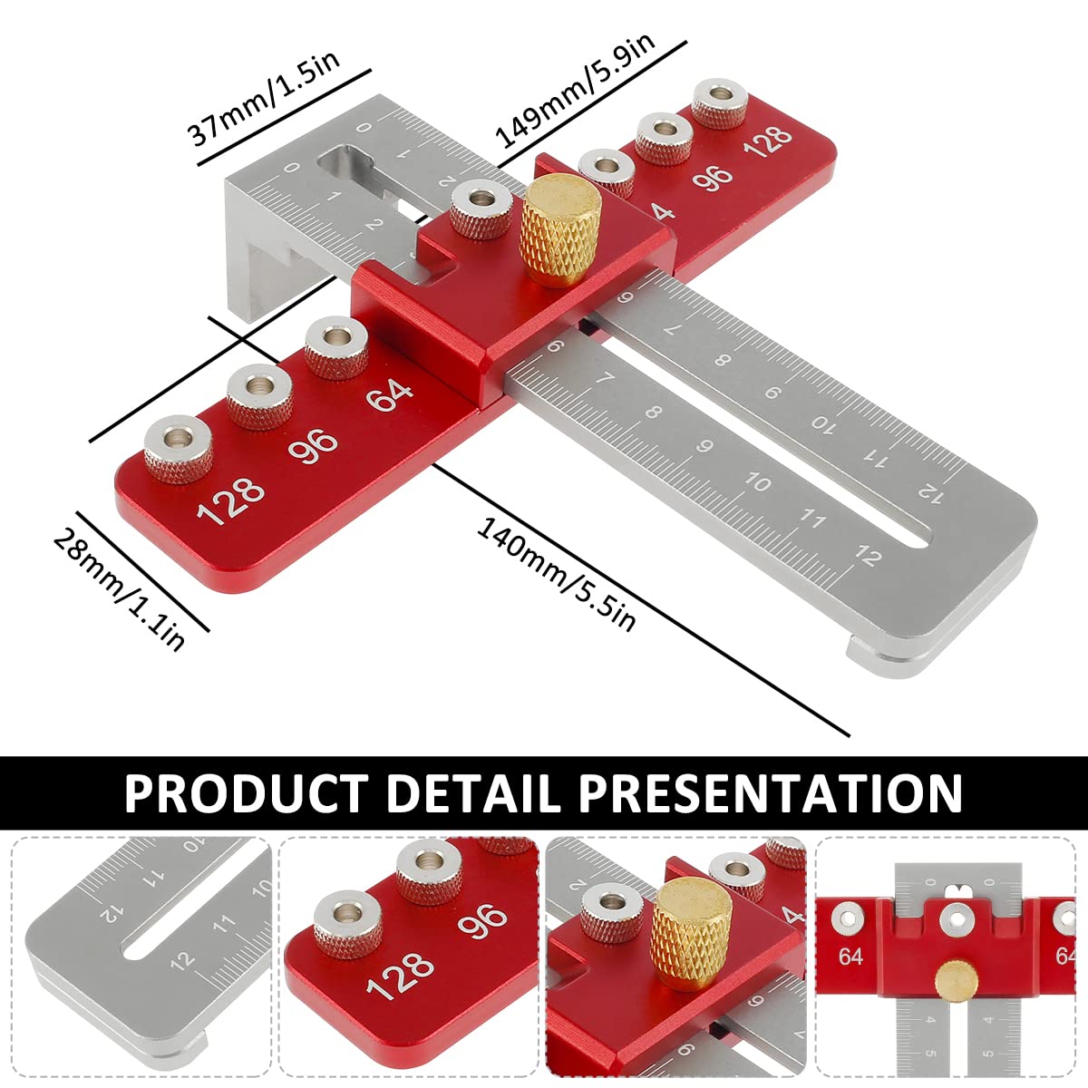 Adjustable Cabinet Hardware Jig - Aluminum Alloy Drill Guide for Door & Drawer Handles - DIY Installation Tool