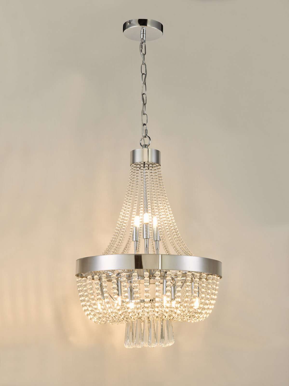 Alyssa 9Lt Crystal Ceiling Light - Polished Chrome & Glass IP20 - Perfect for Living Room, Bedroom, or Dining Room Lighting