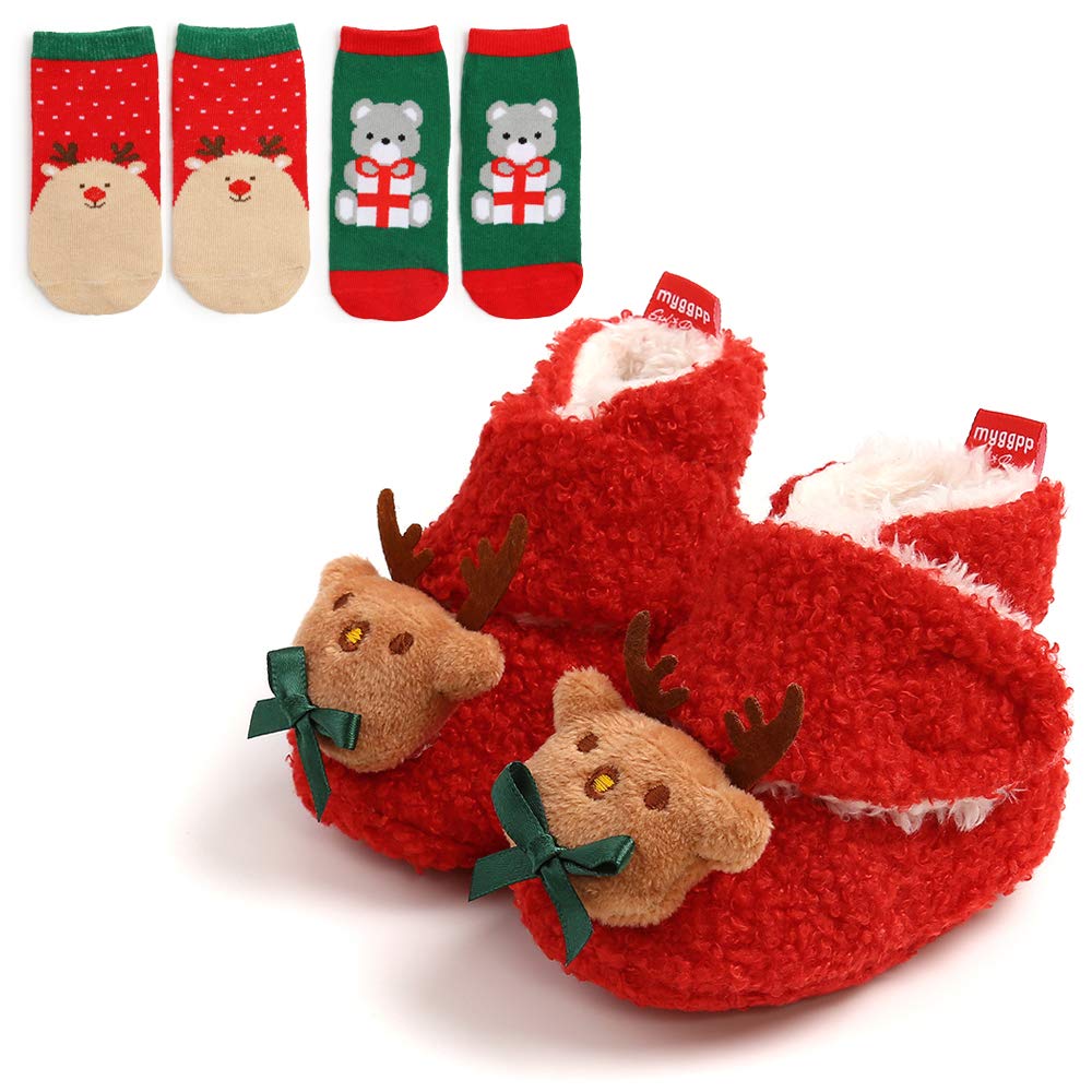 Ohwawadi Infant Baby Slippers - Warm Non-Slip Booties for Newborn Girls & Boys | Soft Crib Shoes & Prewalker Footwear | Perfect for Indoor Play, Nursery & First Steps