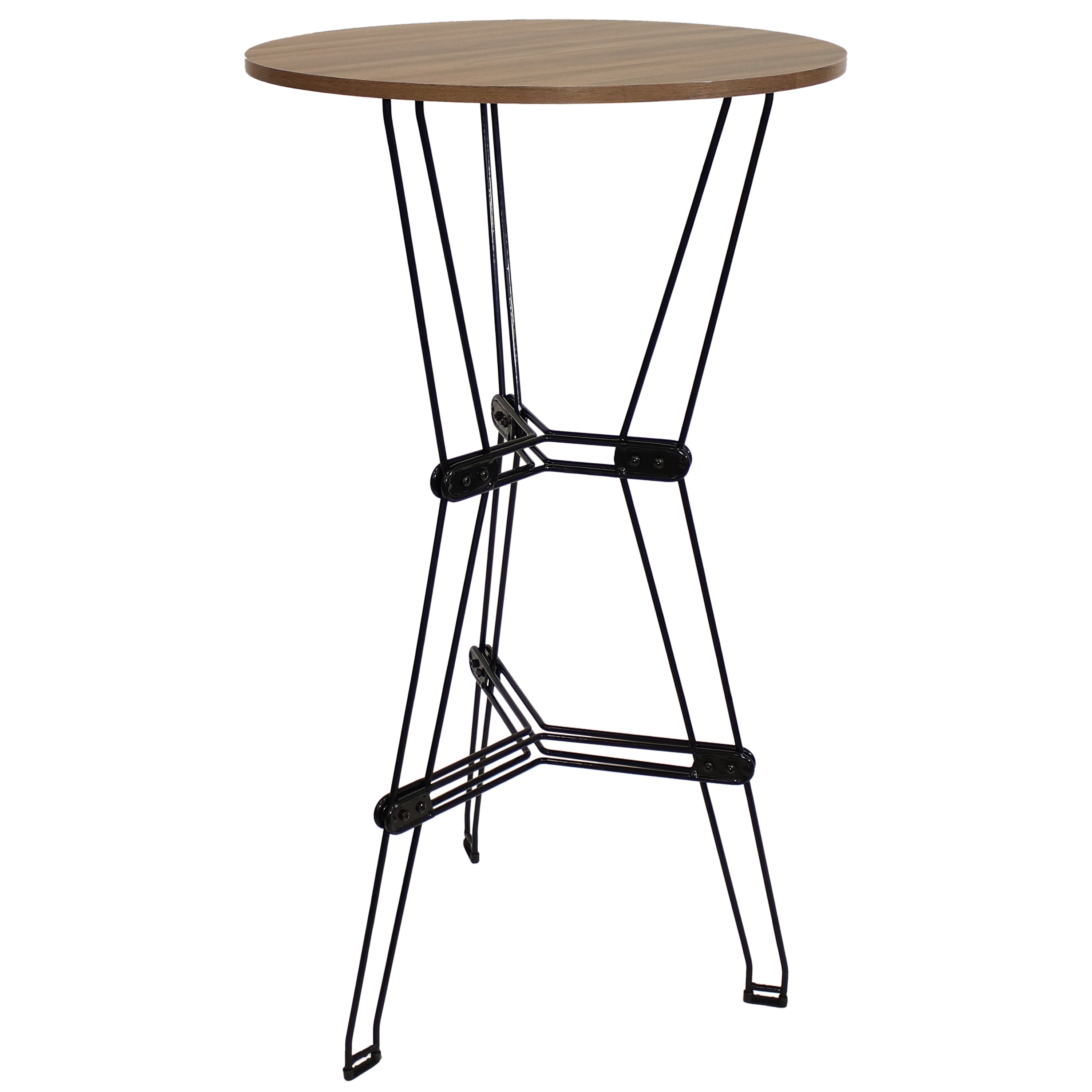 Sunnydaze 36 Inch Round Bar Table with Faux Woodgrain Tabletop - Brown Counter Height Pub Table for Kitchen, Dining Room & Home Bar Decor