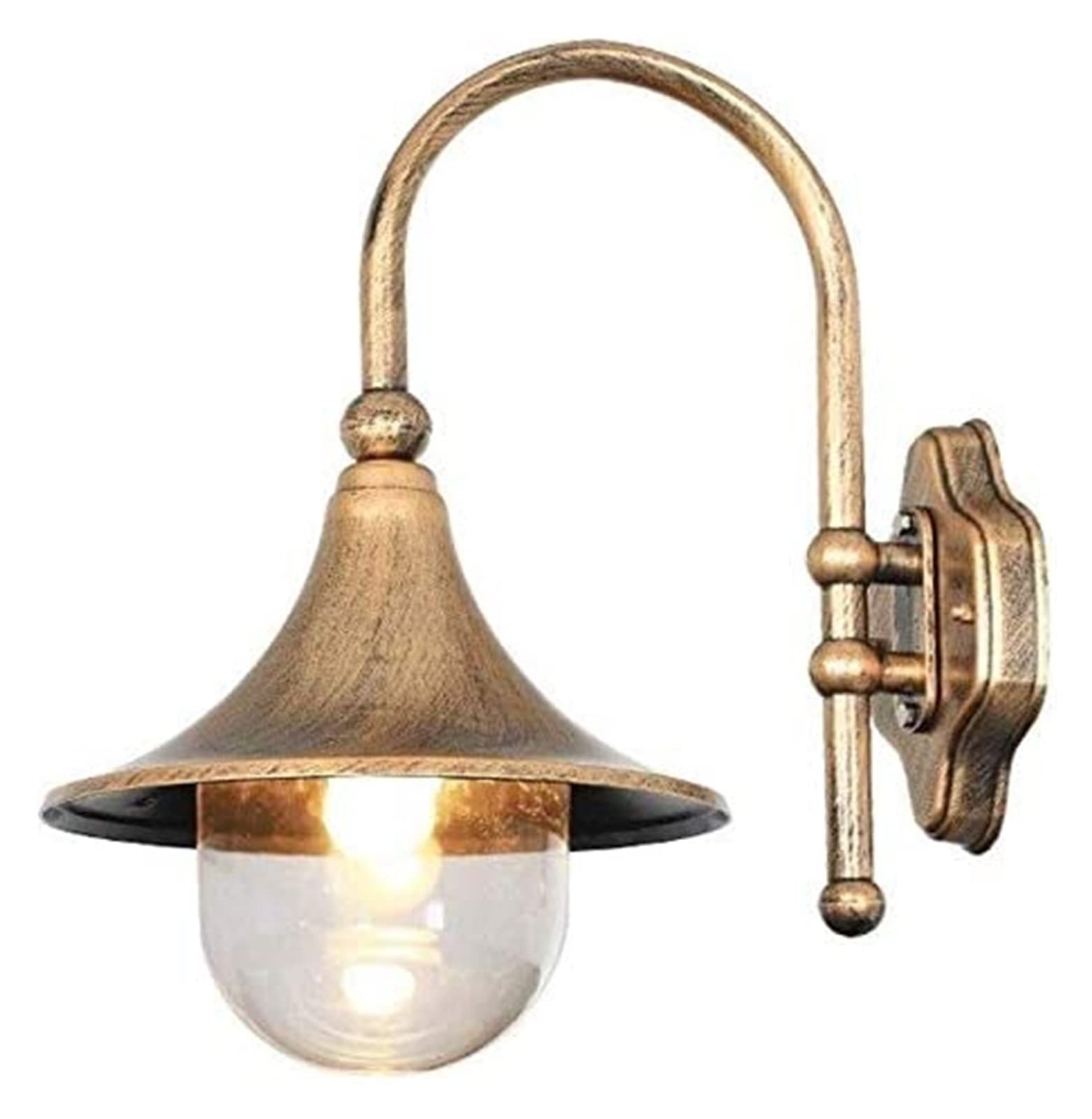 Vintage European Style Outdoor Wall Lamp - Waterproof Acrylic Ball Cover Porch Light for Garden, Balcony, Front Door & Street Decoration (Aluminum, Retro Design) - Perfect for Home Exterior Lighting & Nighttime Ambiance