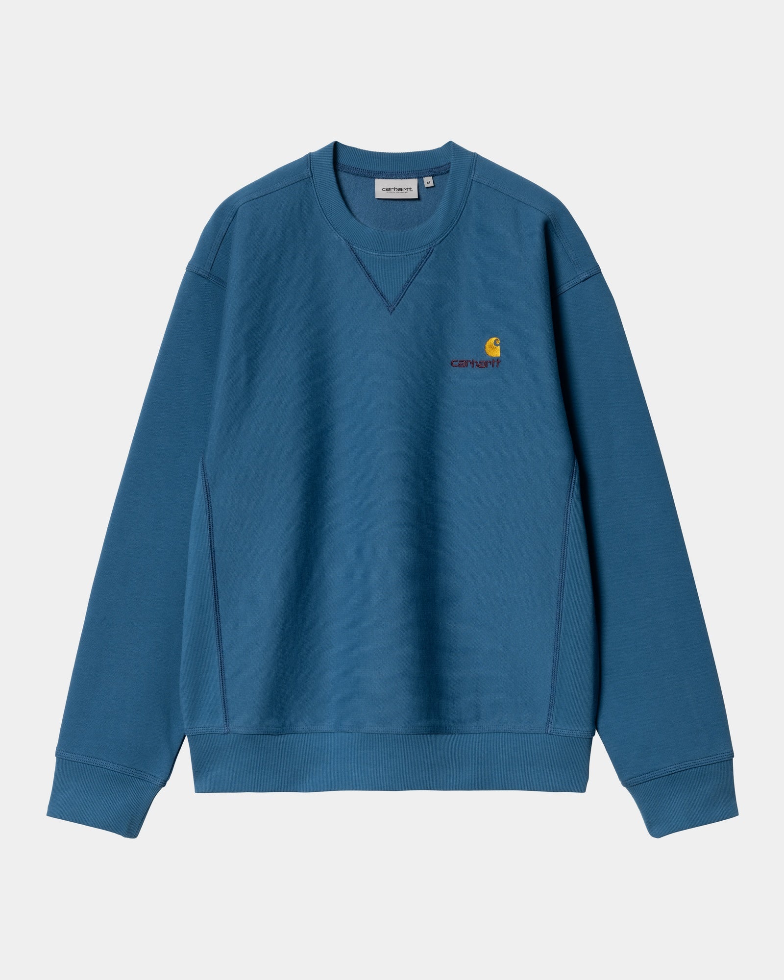 Vintage American Script Sweatshirt | Soft Cotton Pullover Hoodie | Sodalite Blue Unisex Sweater | Casual Streetwear for Men & Women | Perfect for College, Gym & Weekend Outings