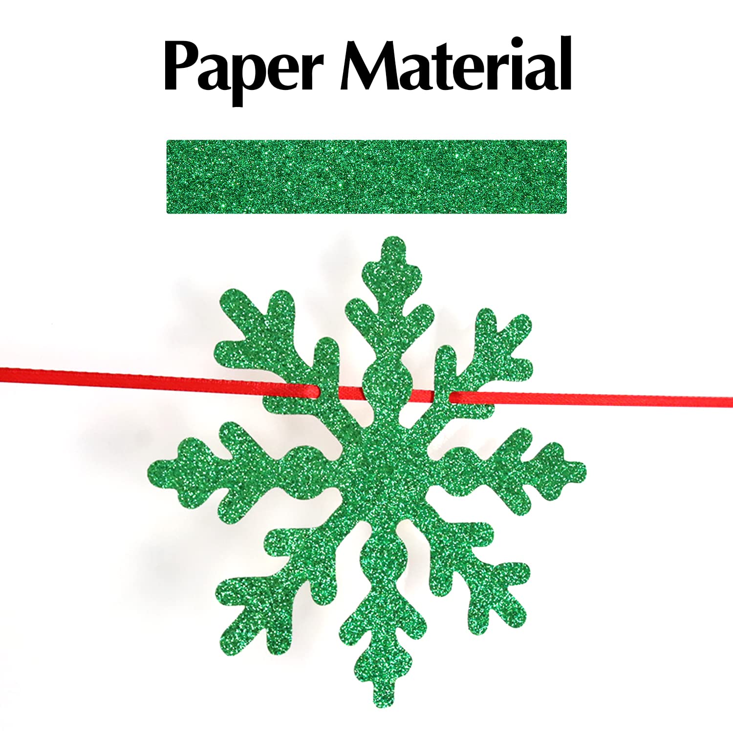 Red & Green Glitter Merry Christmas Banner - Feliz Navidad Party Decor for Indoor Holiday Celebrations | Perfect for Christmas Tree Decorations, Home Parties & Festive Wall Hangings