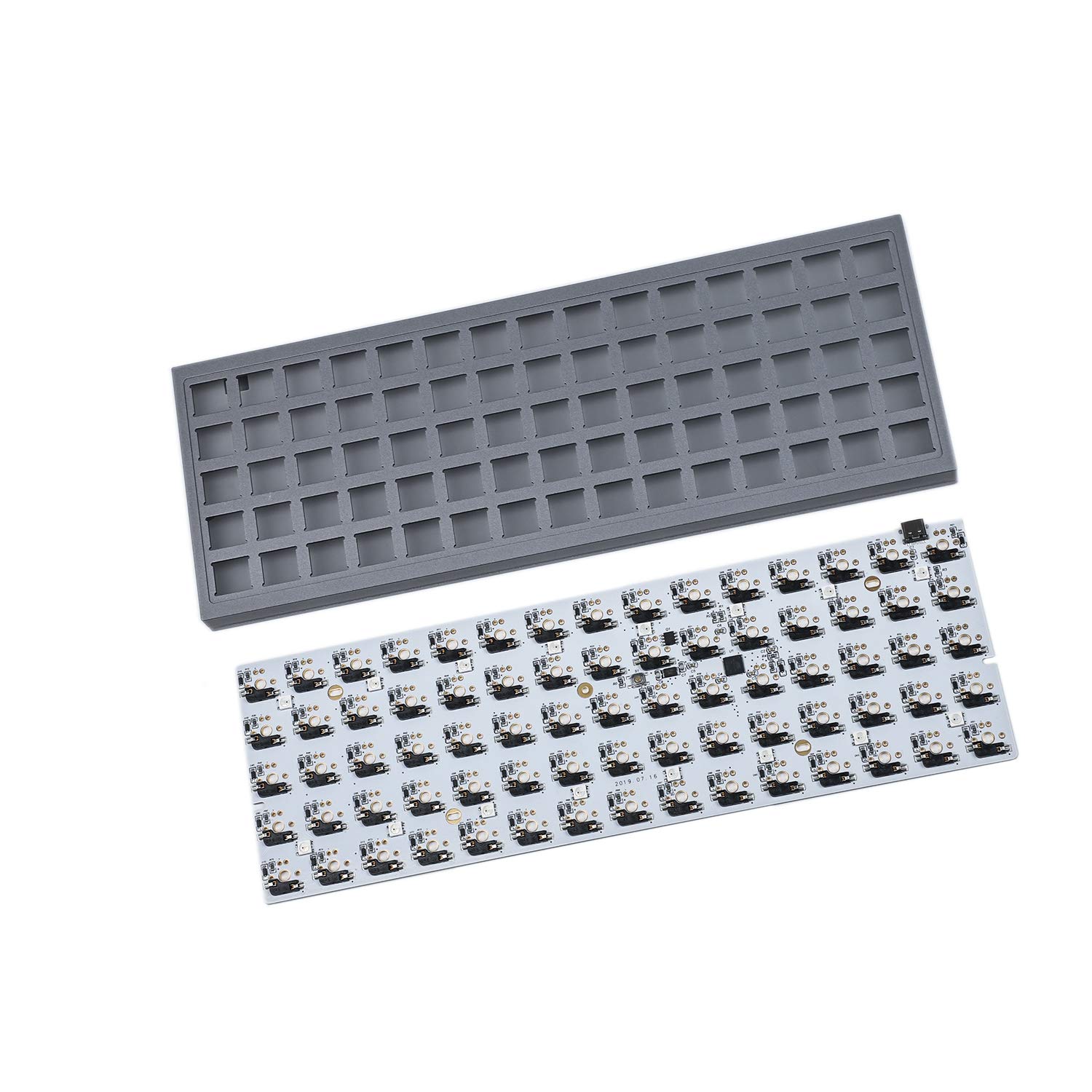 YMDK Idobao x ID75 75-Key Ortholinear Mechanical Keyboard Kit - Hot-Swappable PCB, Anodized Aluminum Case (Gray) | Perfect for Programmers, Typists & Custom Keyboard Enthusiasts