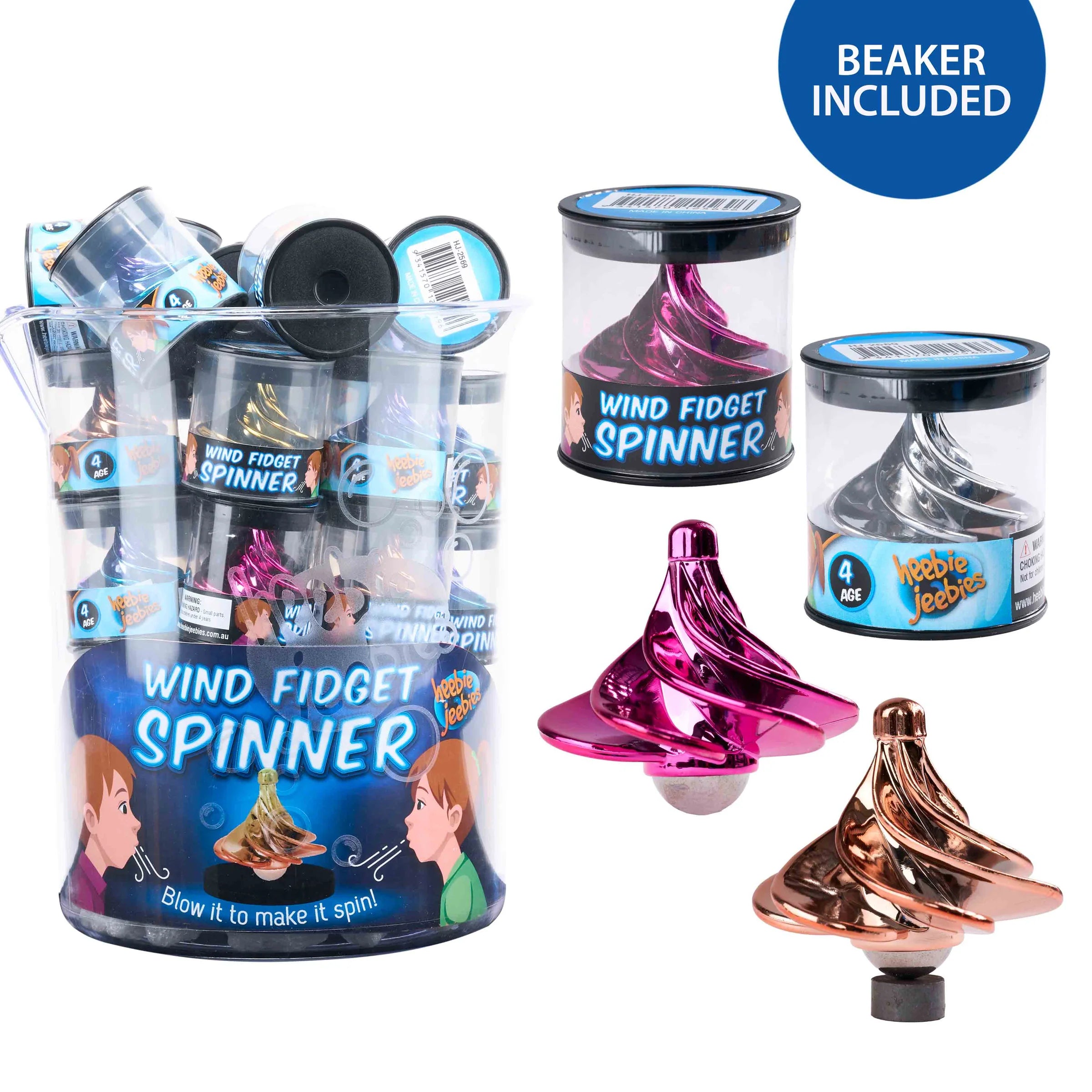 Heebie Jeebies Wind Fidget Spinner Toy - Stress Relief & Focus Tool for Kids & Adults - Outdoor Fun & Office Desk Gadget
