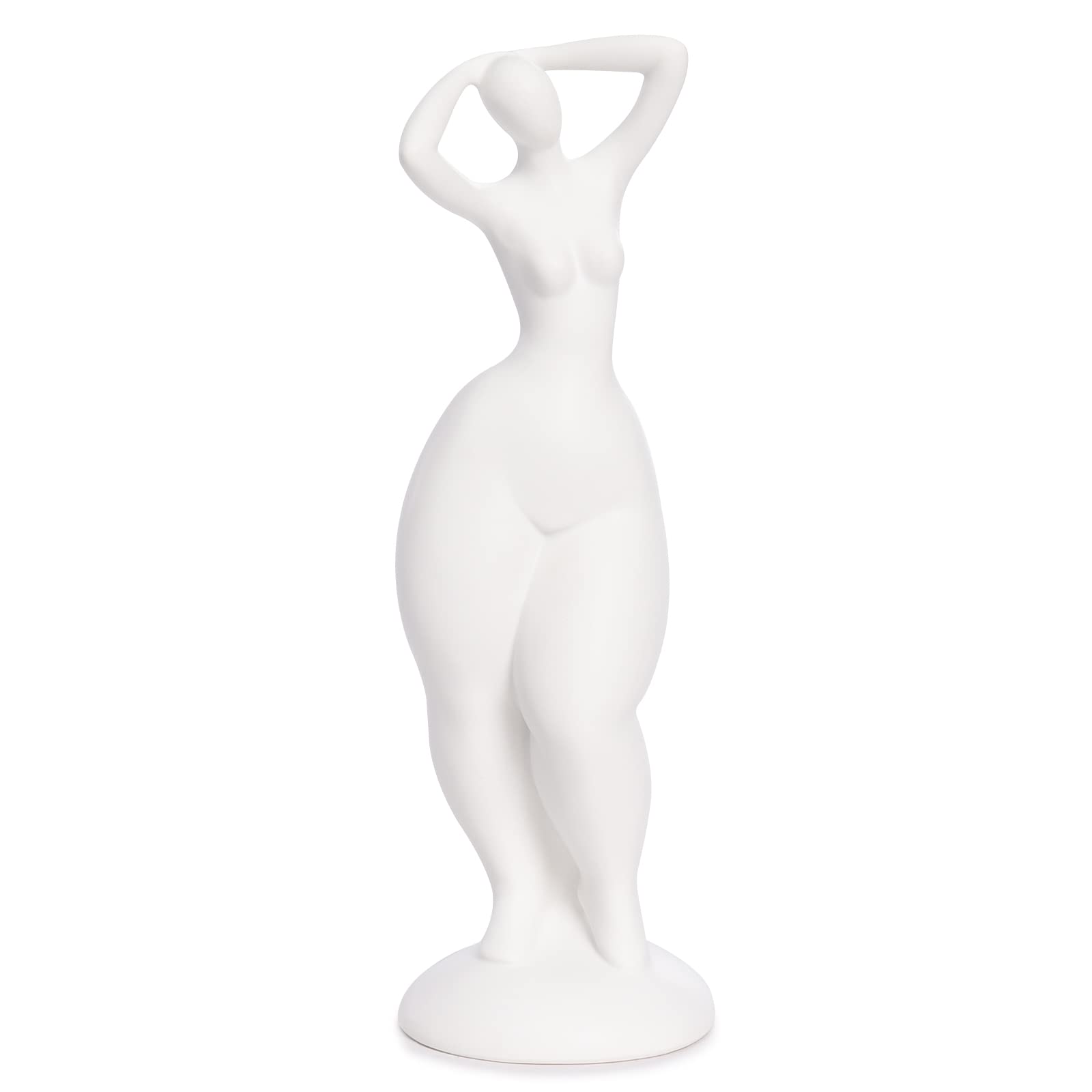 Quoowiit White Ceramic Fat Woman Sculpture - Elegant Home Decor Statue for Living Room, Office, Bathroom & Bedroom | Unique Gift Idea for Housewarming & Interior Design