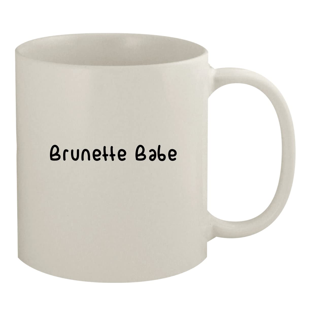 Brunette Babe - 11oz White Ceramic Coffee Mug with Handle, Perfect for Home, Office or Gift Giving