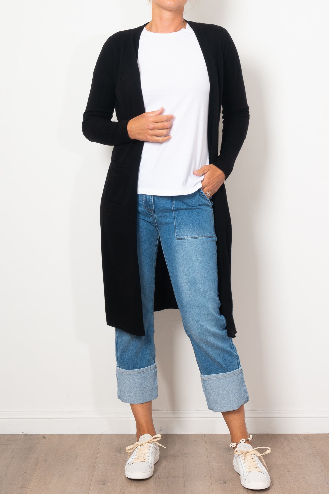 Bridge & Lord Women's Longline Cardigan Sweater - Soft Knit Open Front Wrap for Office, Casual & Layering