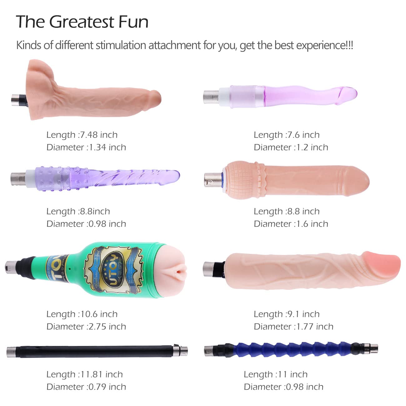 Realistic Dildo Sex Machine for Women & Men - Thrusting Fuck Machine with 3 XLR Connector & 8 Adult Toy Accessories - Perfect for Solo Play, Couples & BDSM Scenes